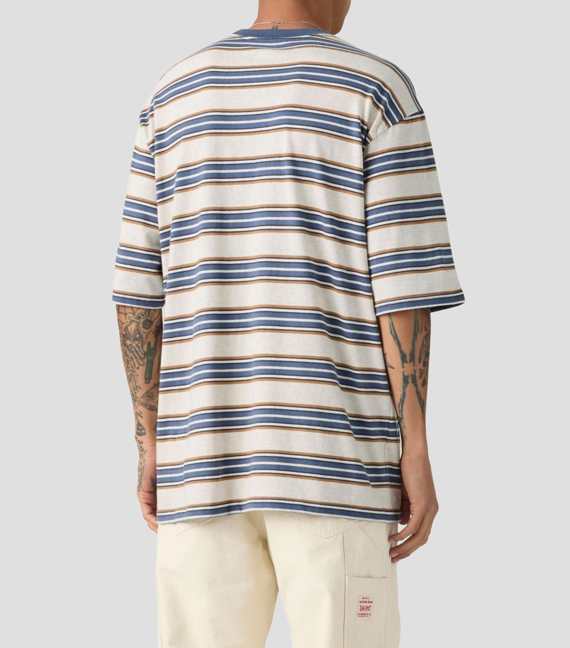 Playera cuello redondo manga corta rayas Hombre