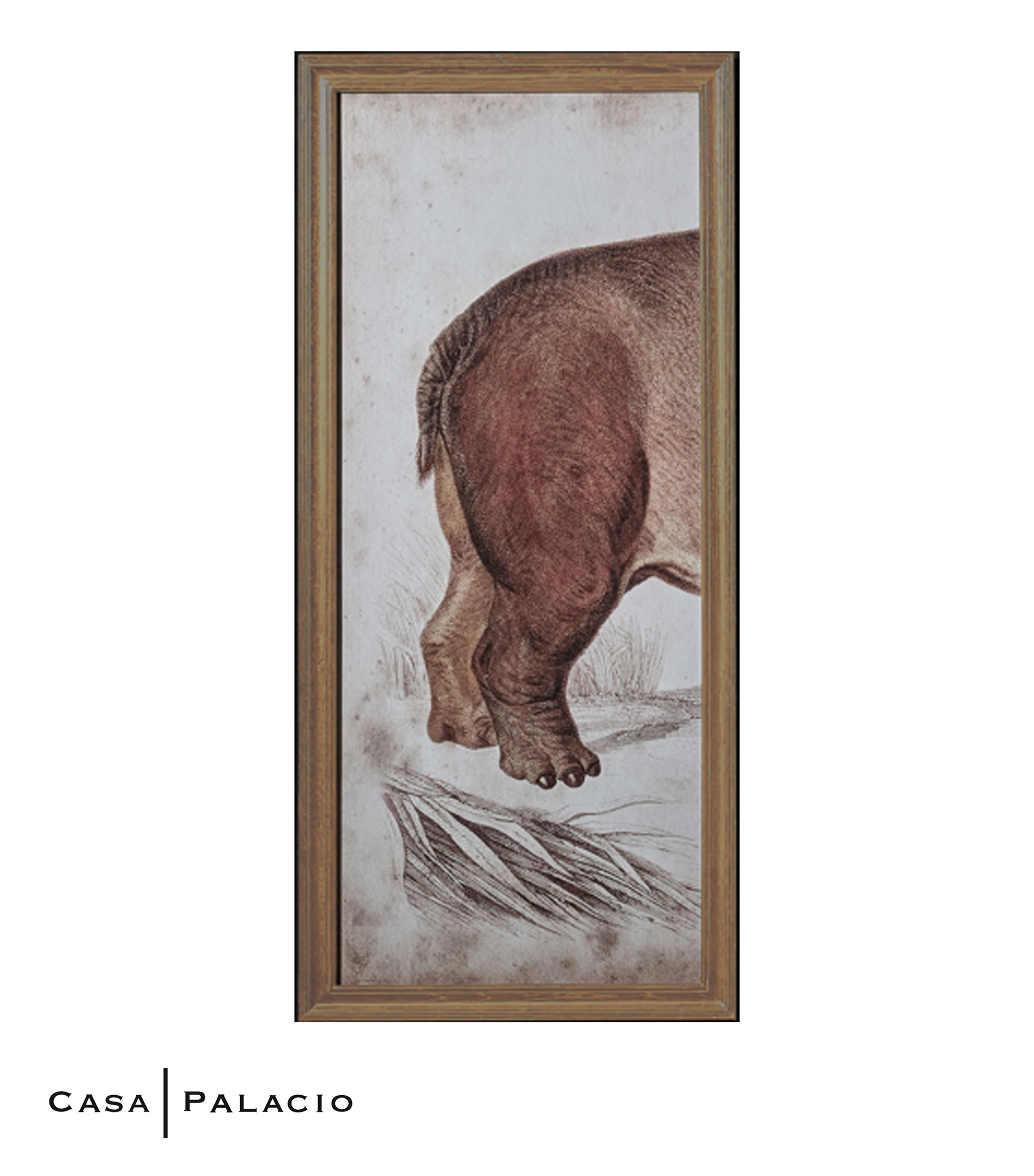 Cuadro Hipopótamo Izquierdo en Madera y tela