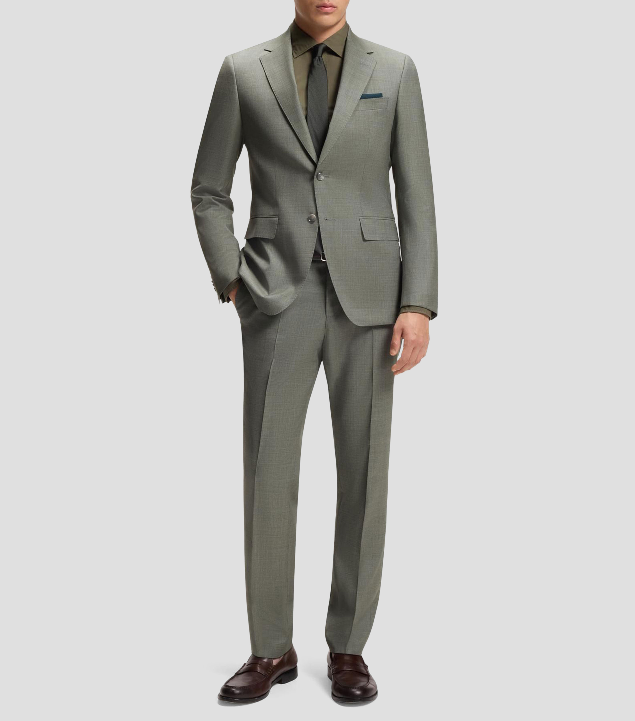 Traje de corte slim con microdiseños Hombre