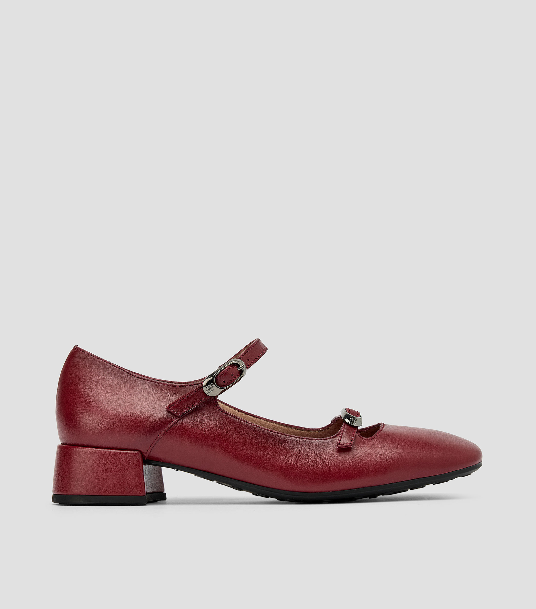 Zapatos casuales Mary jane Oporto tacón bajo ancho en piel Mujer