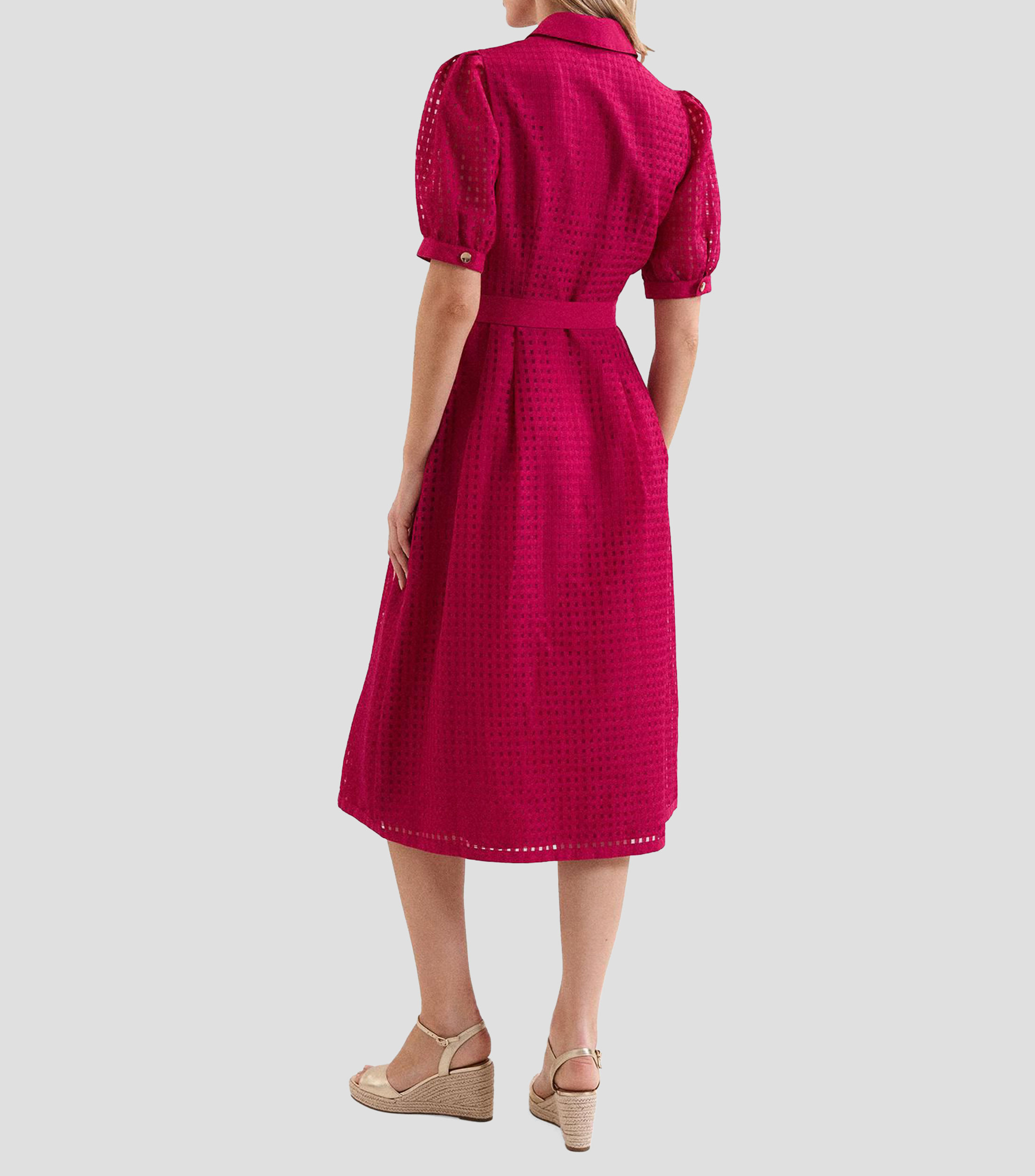 Vestido midi con cuadros Mujer