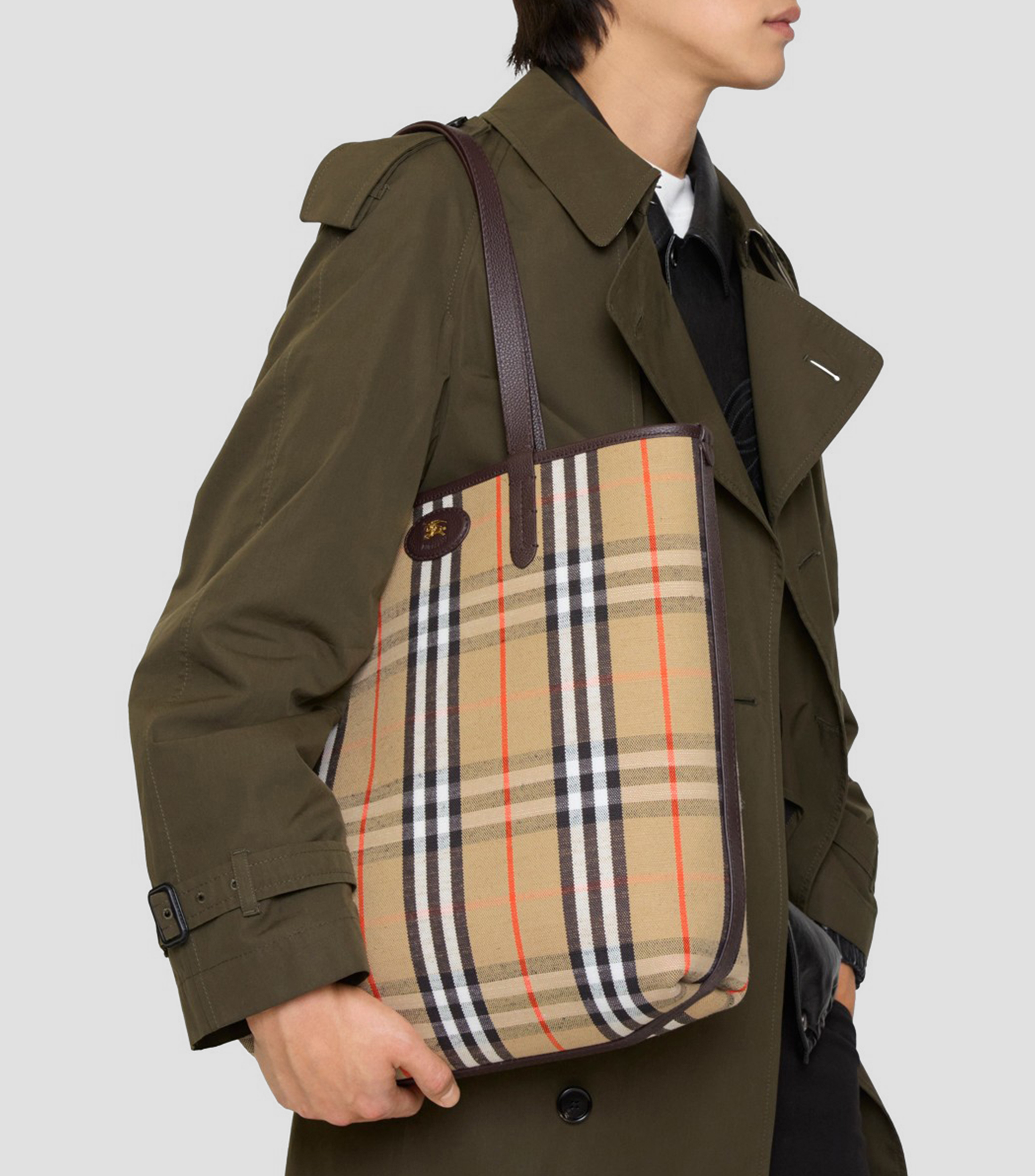 Bolsa tote reversible en piel liso Mujer