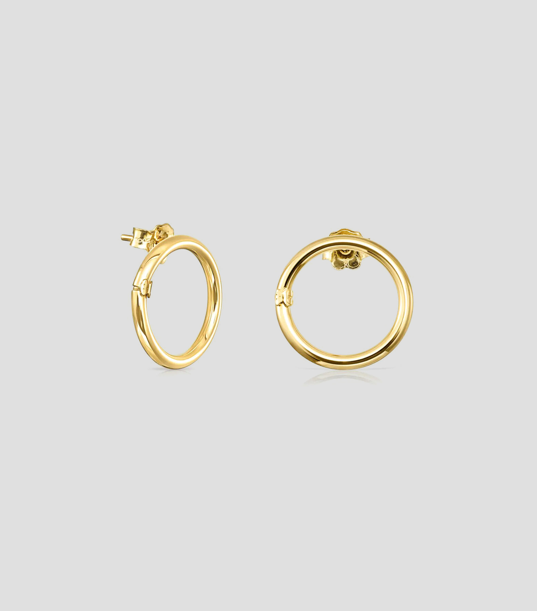 Aretes en oro amarillo 18 Kilates redondos Hold Mujer