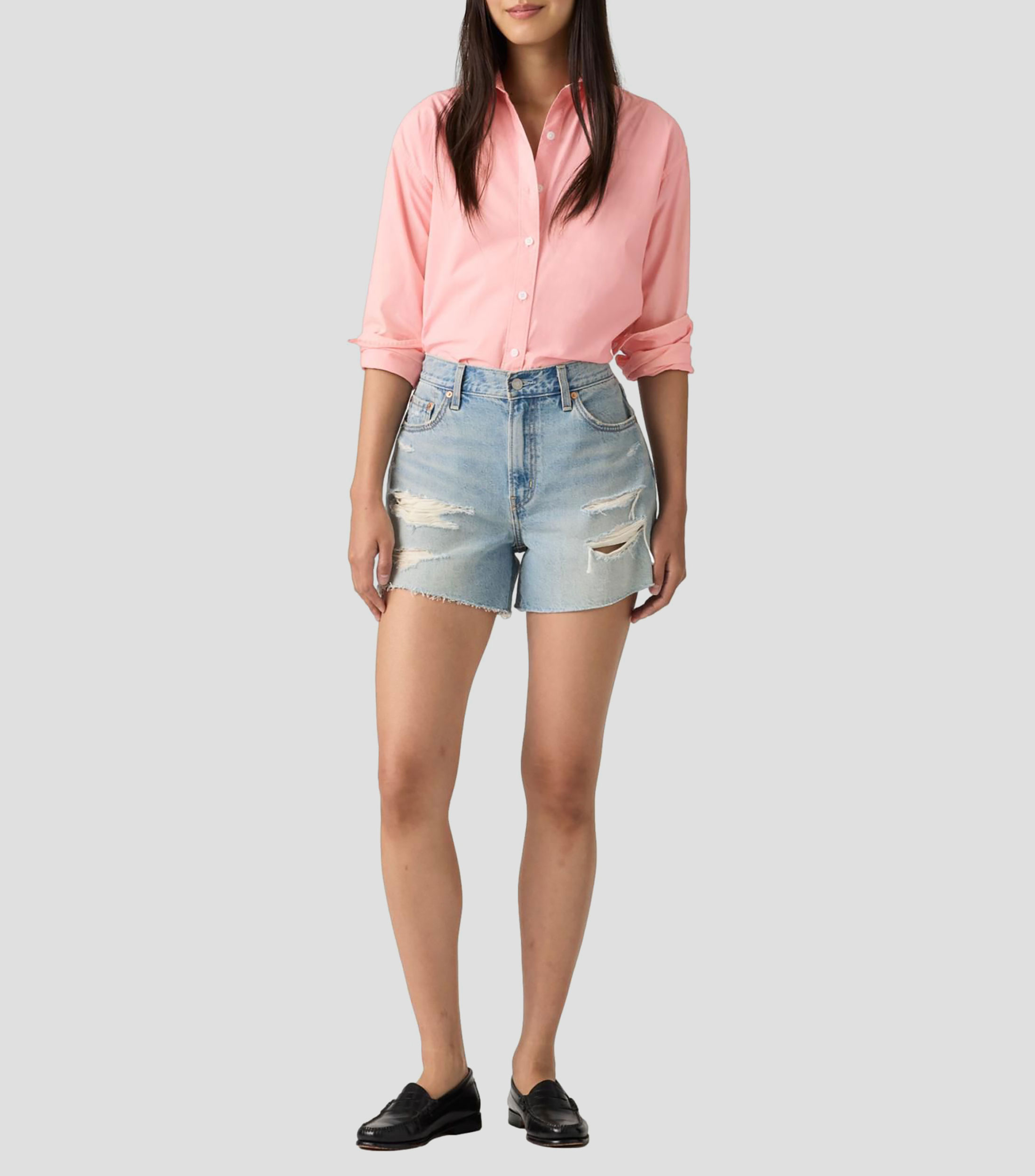 Short de mezclilla liso Mujer