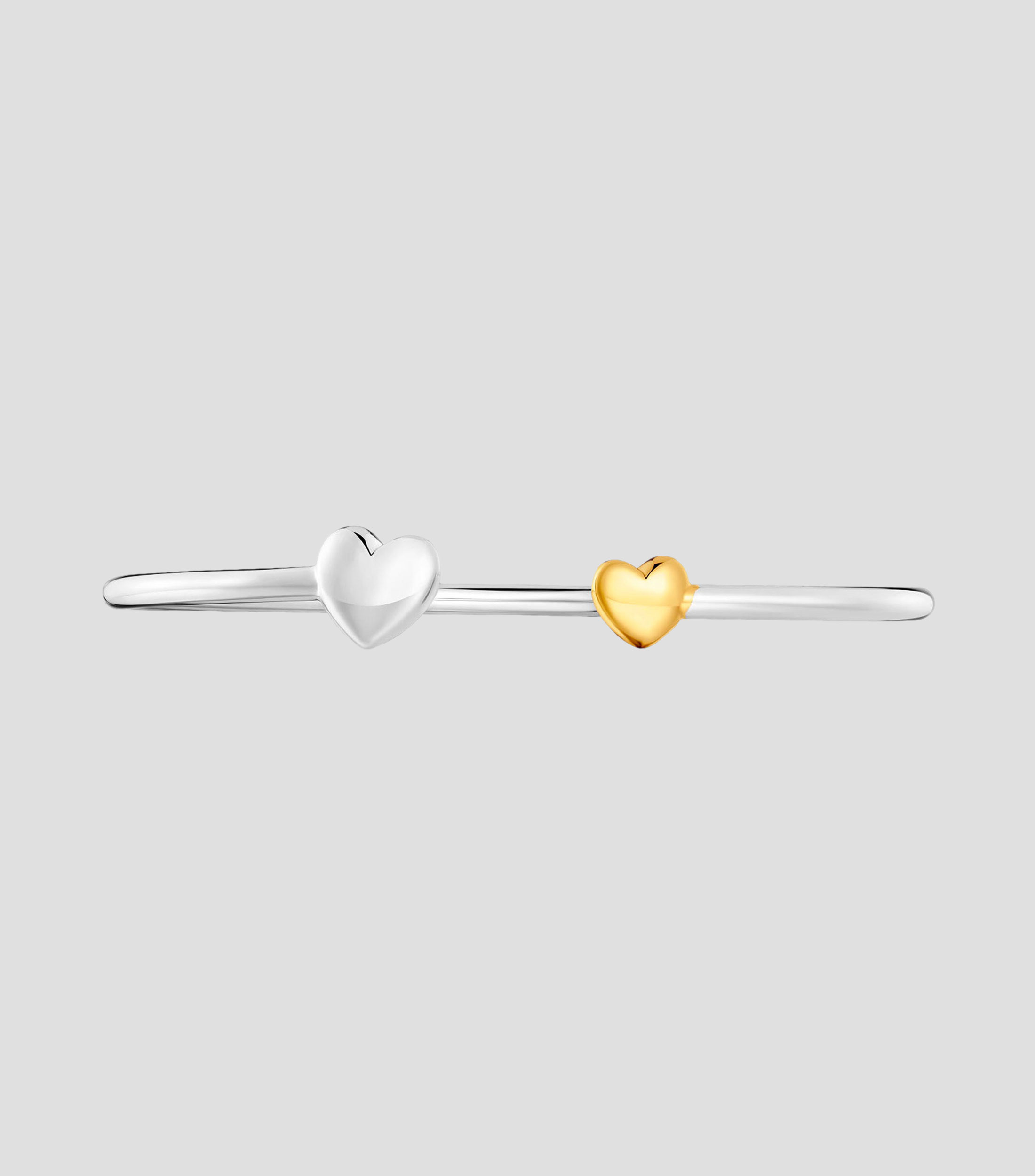 Pulsera de Plata con Corazones Bicolor Mujer