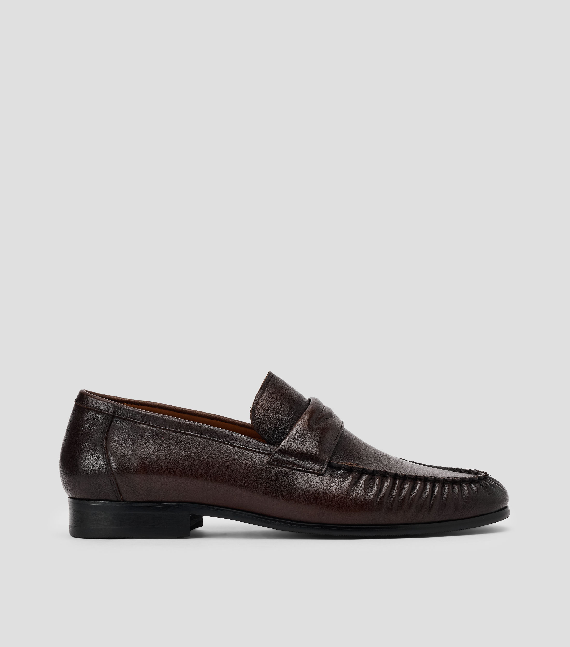 Mocasines en piel vacuna liso Hombre