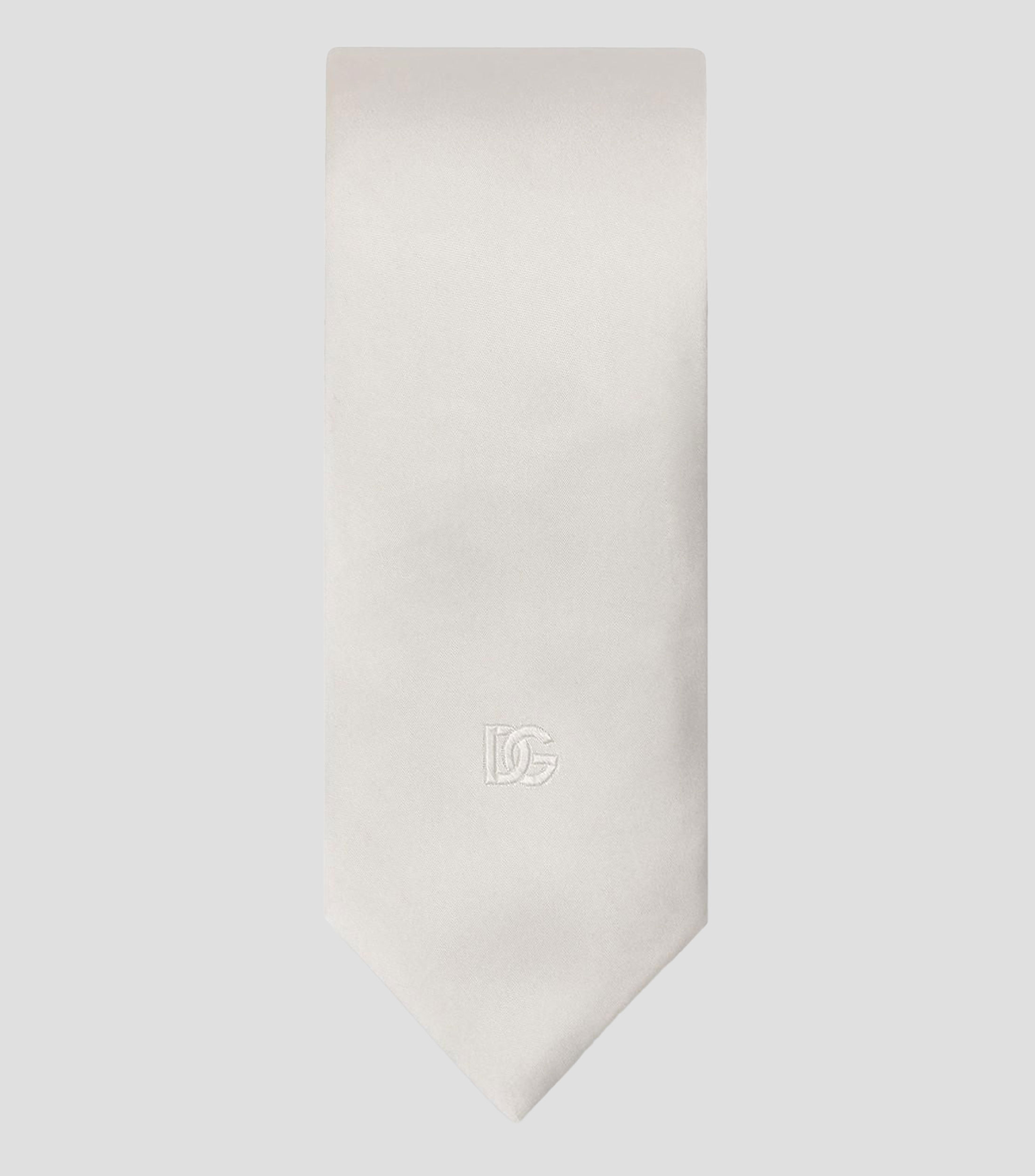 Corbata ancha en seda blanca lisa Sicilia