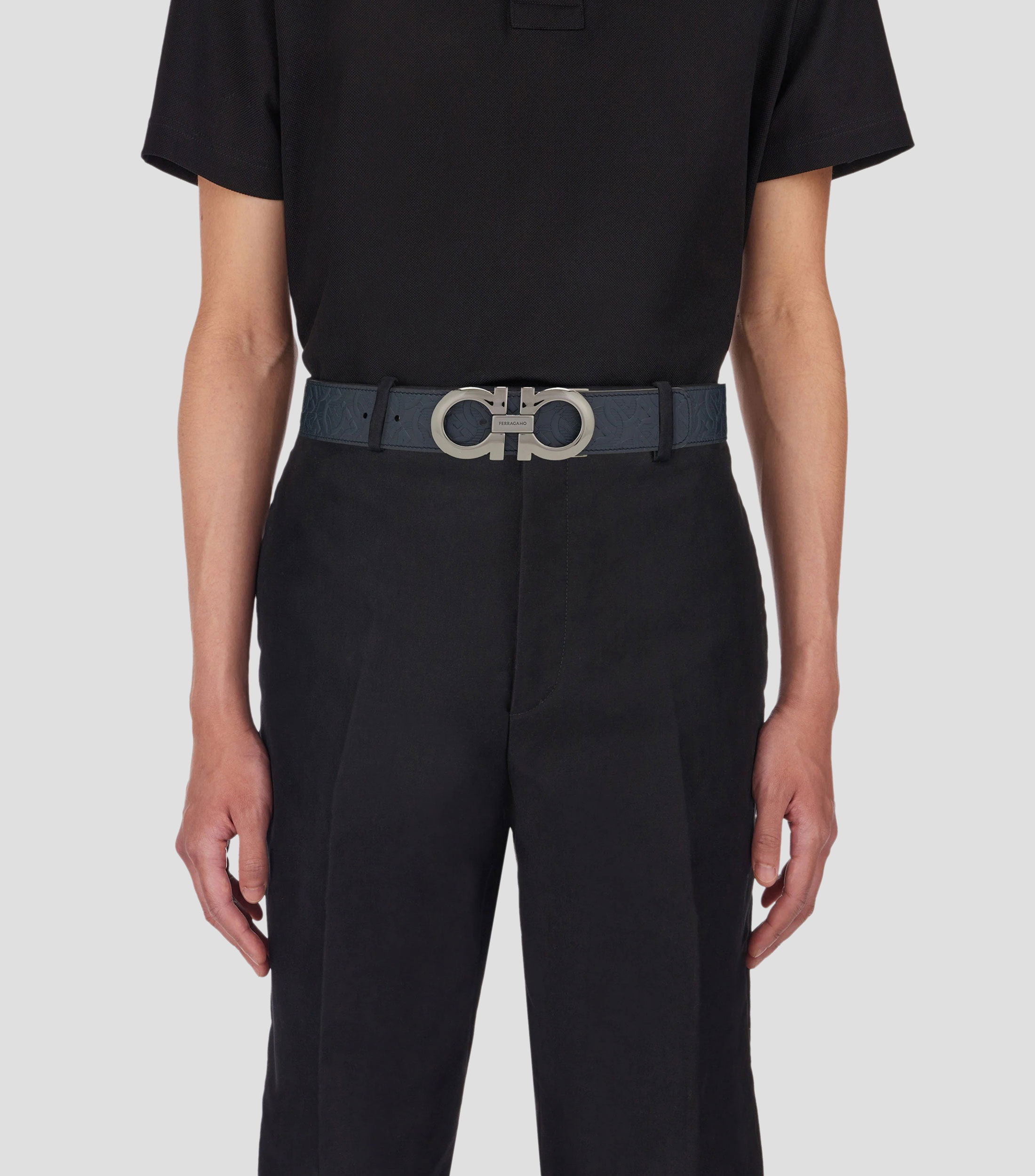 Cinturón Reversible ajustable Gancini Hombre