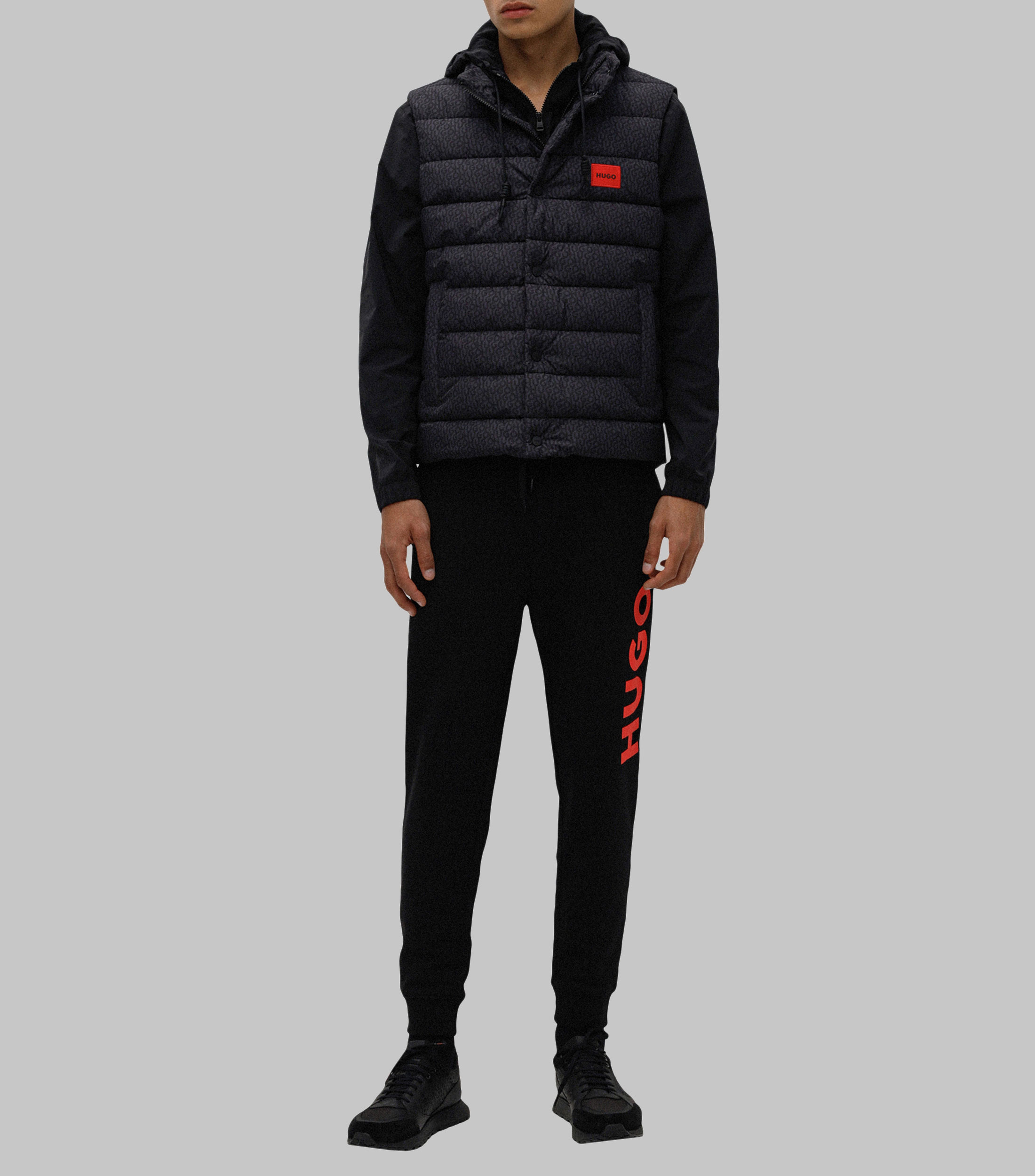Pants Hugo con cordon en felpa de rizo y logo grande Hombre