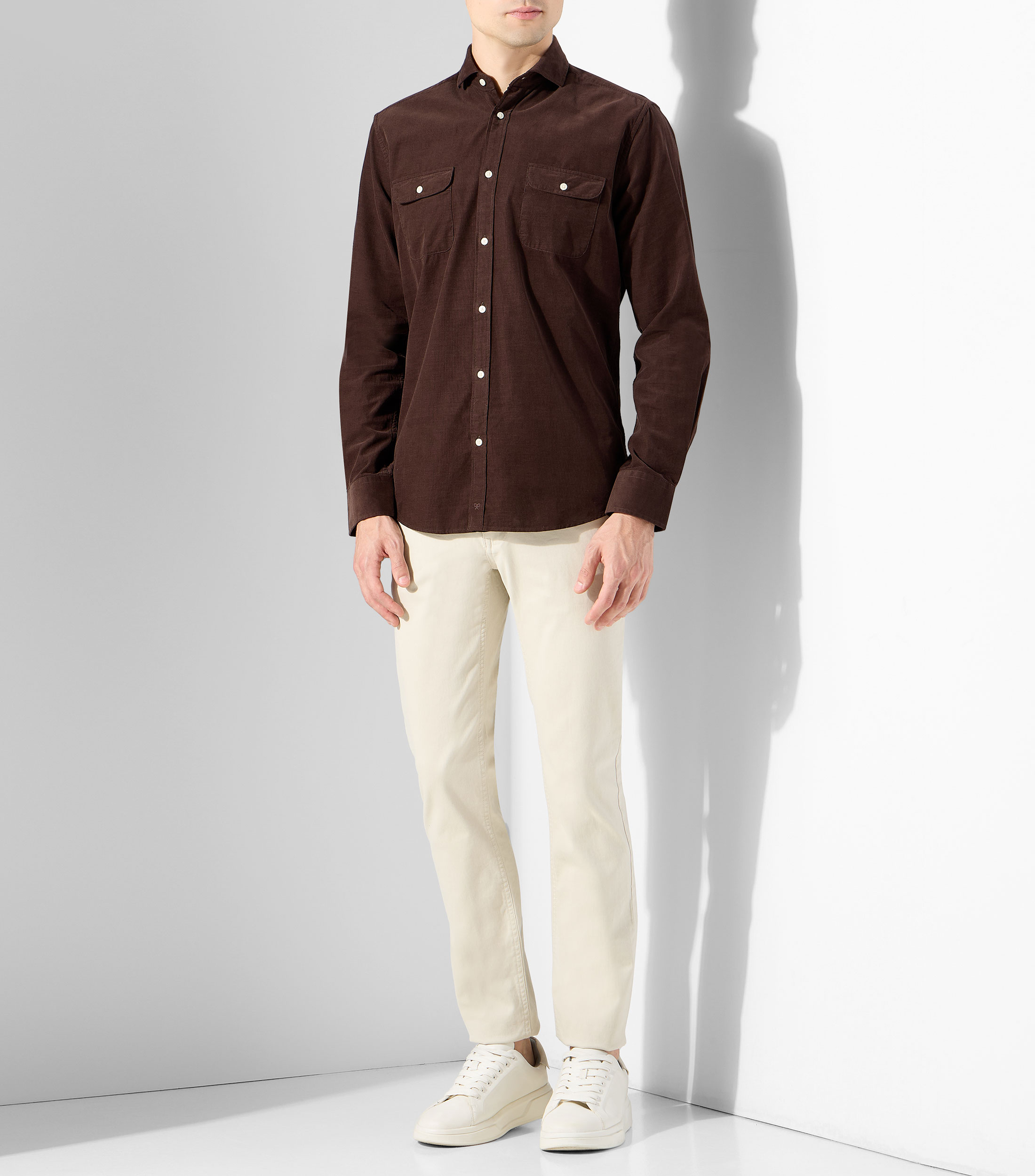 Camisa lisa manga larga Hombre