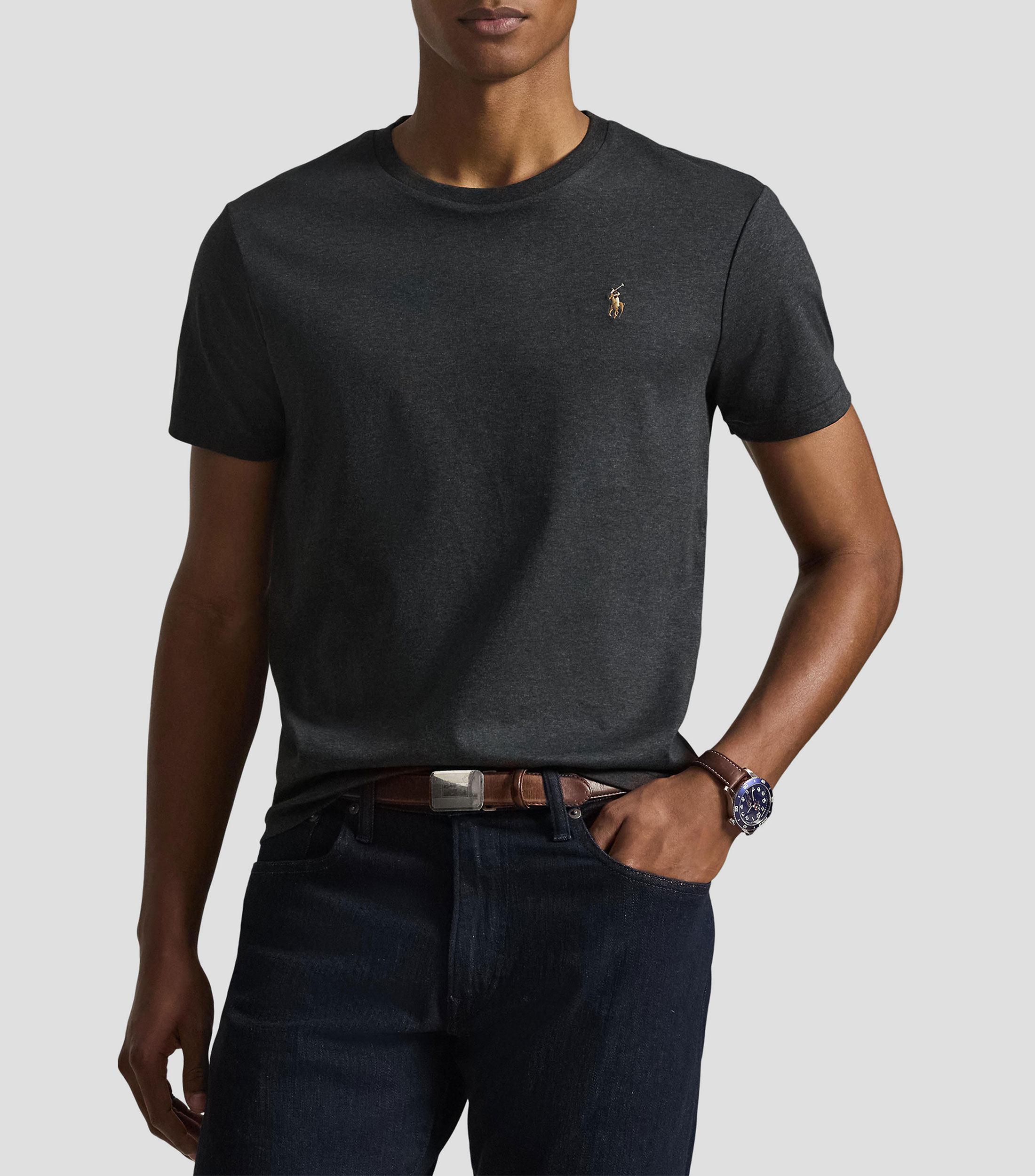 Playera cuello redondo manga corta lisa Hombre