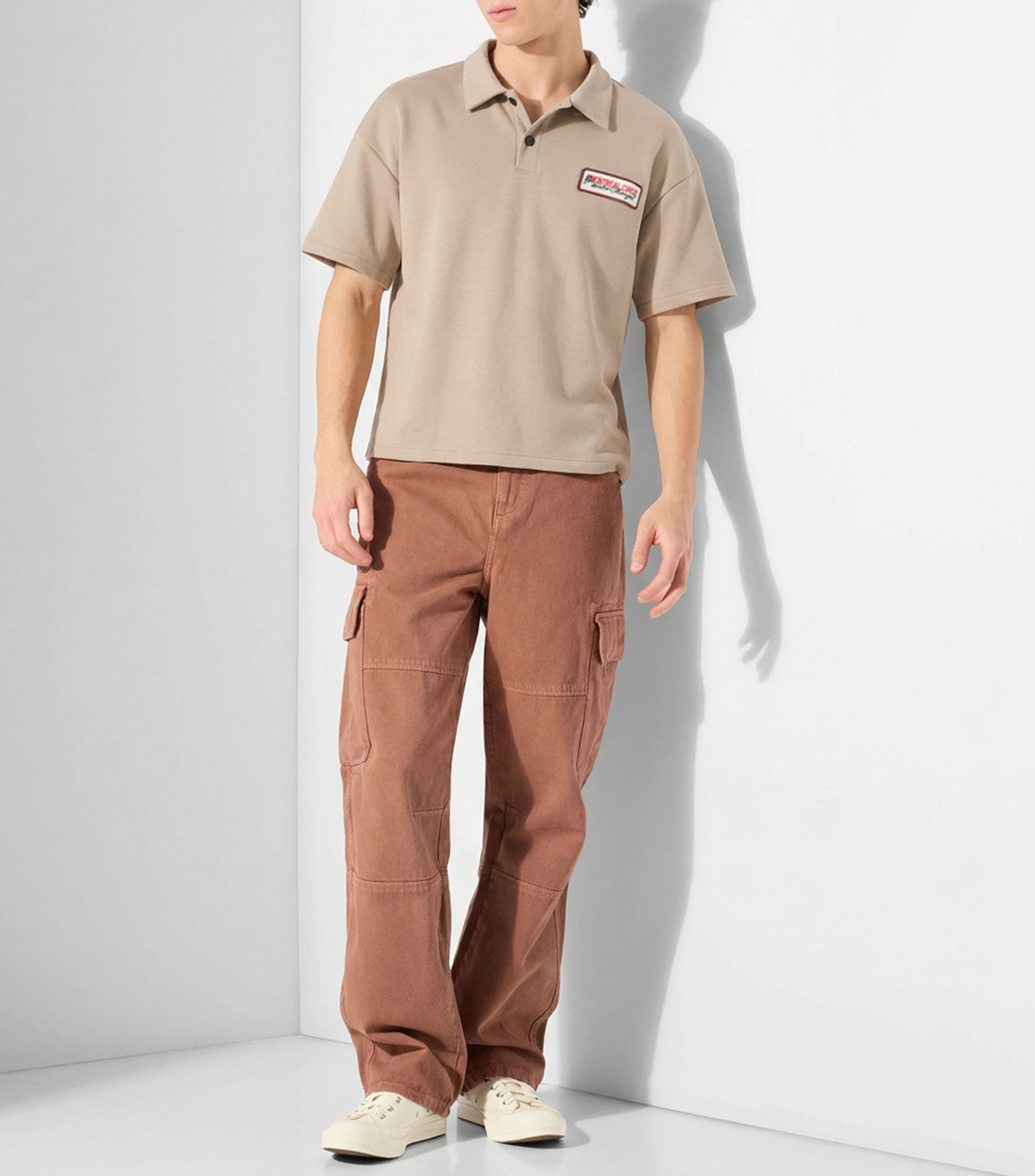 Playera tipo polo manga corta lisa Hombre