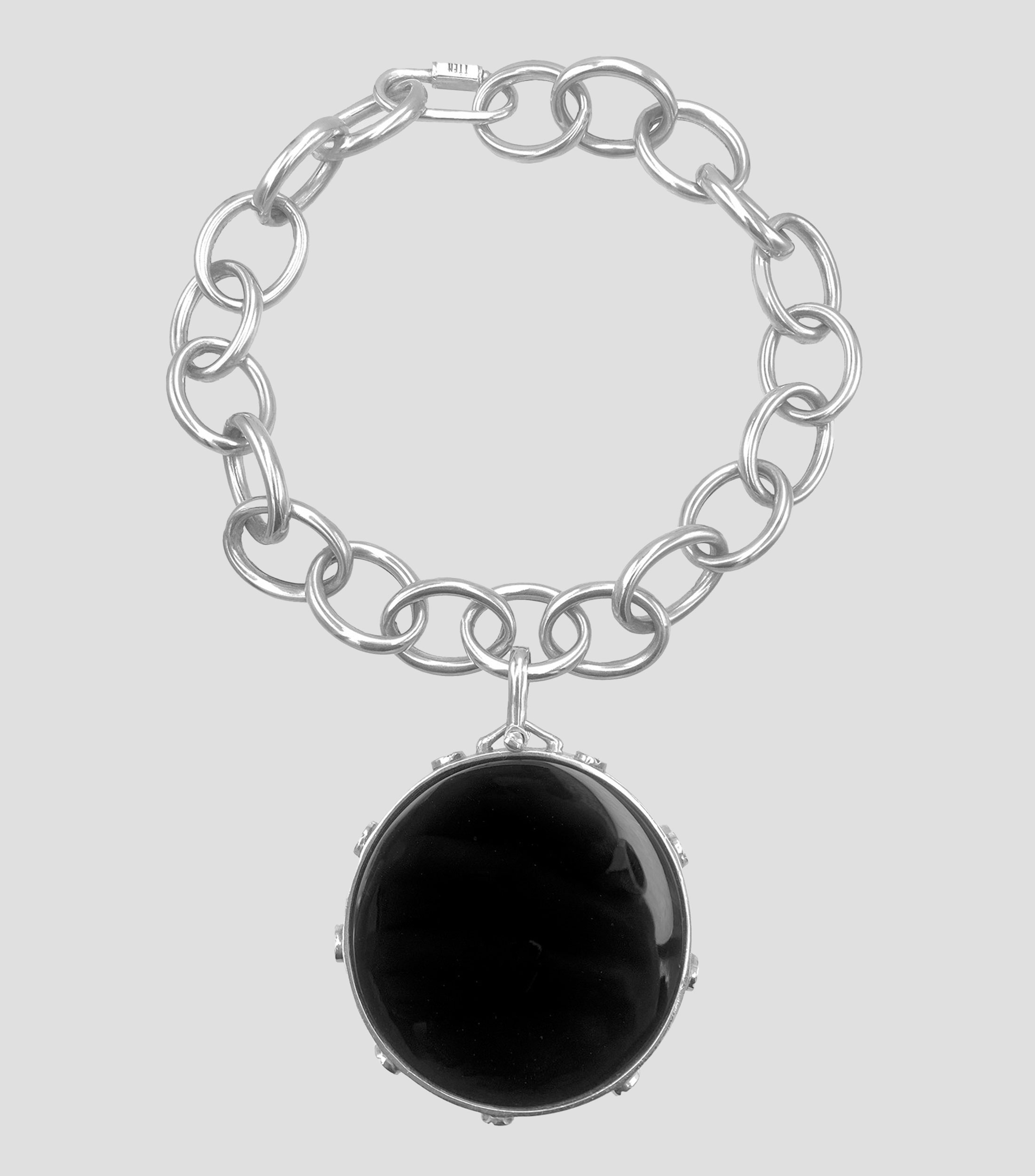 Collar de plata .925 con obsidiana negra Unisex
