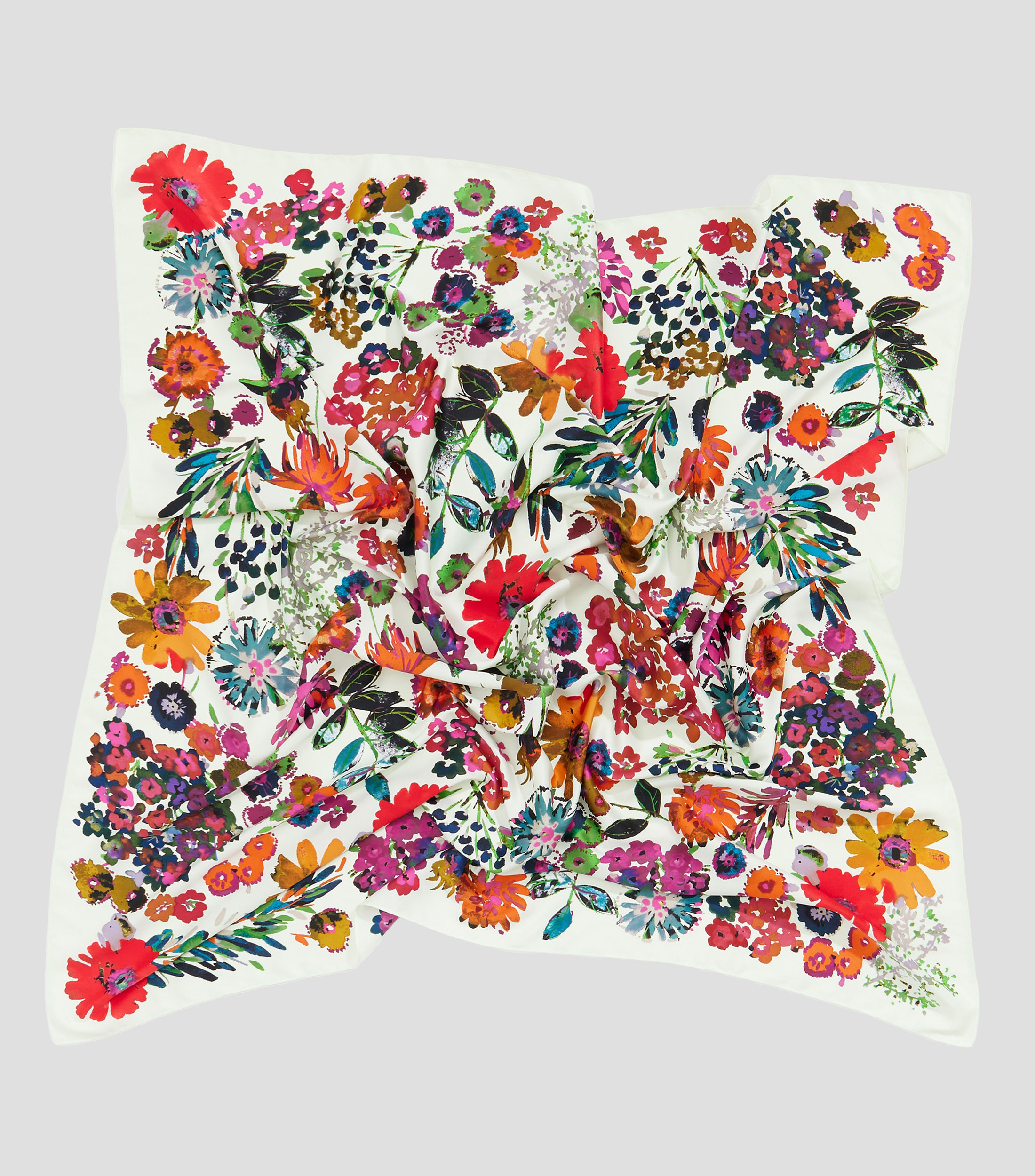 Pañuelo flores acuarela Mujer