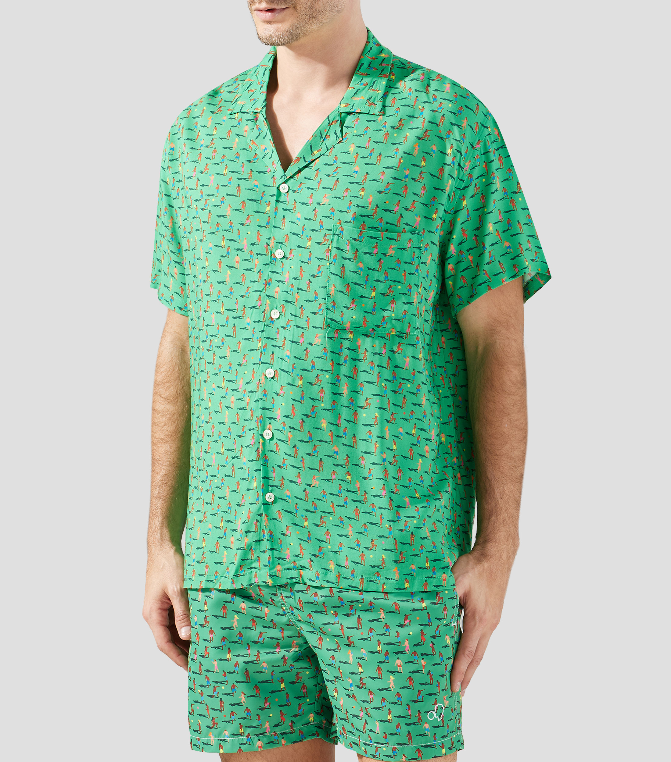 Camisa fantasía manga corta de playa Hombre