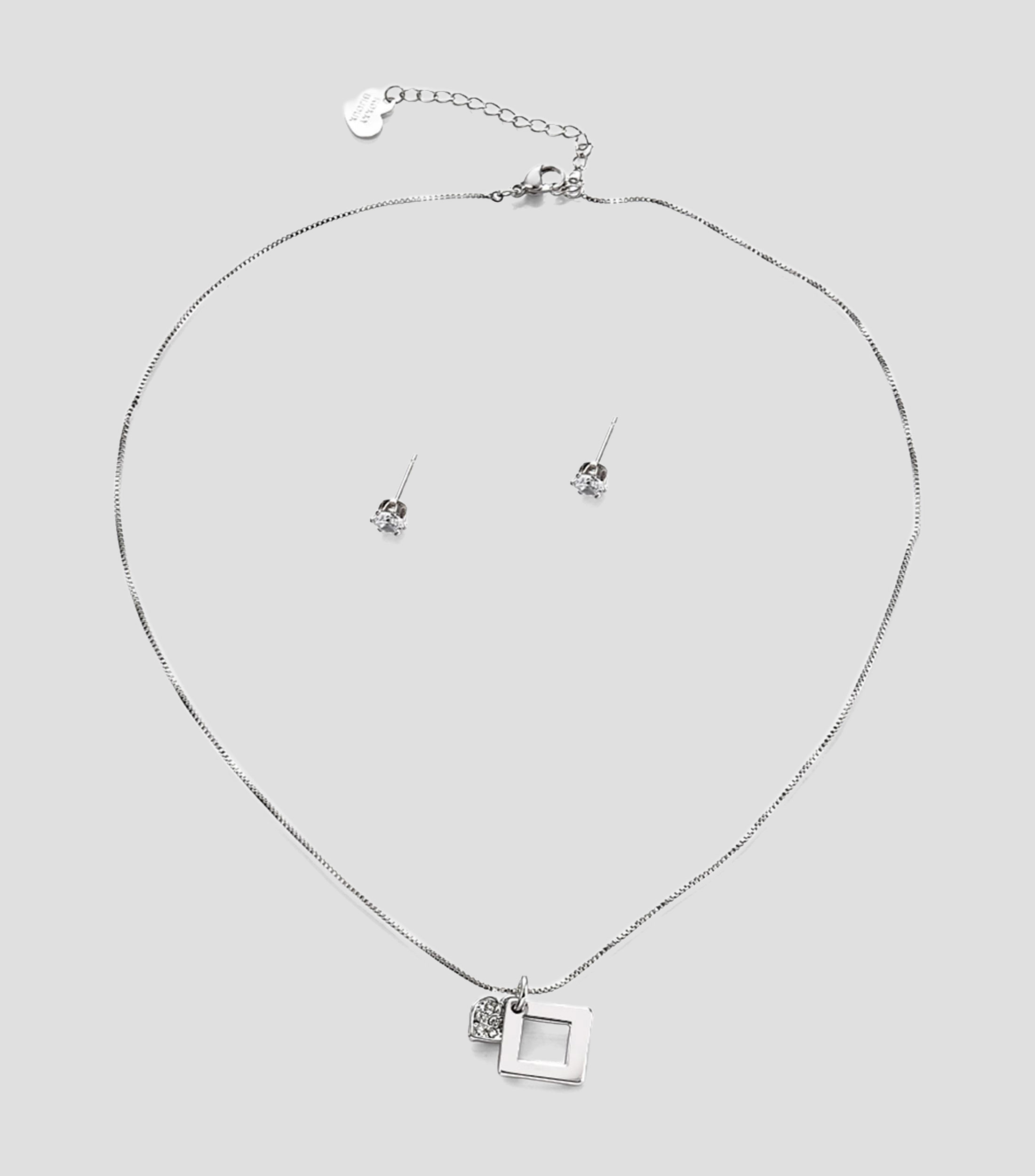 Set de collar y aretes en forma geométrica Mujer