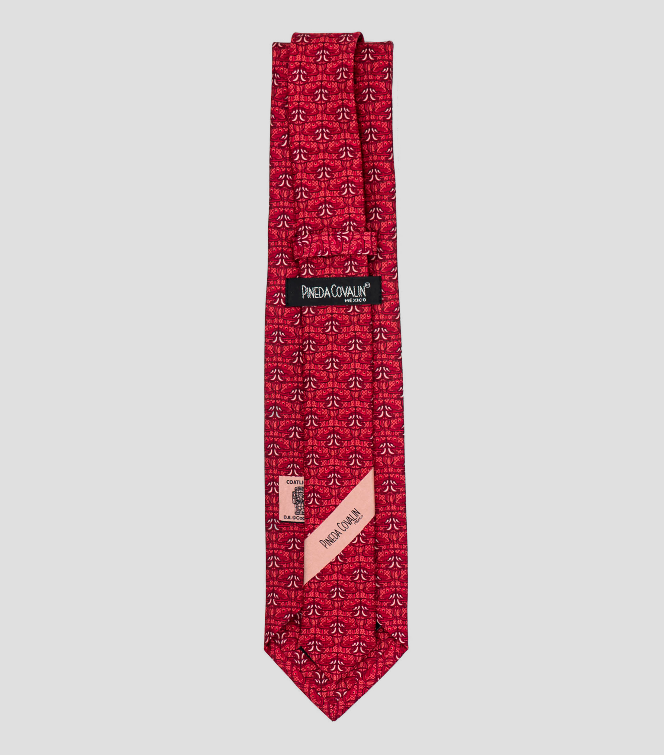 Corbata ancha en seda vino Coatlicue