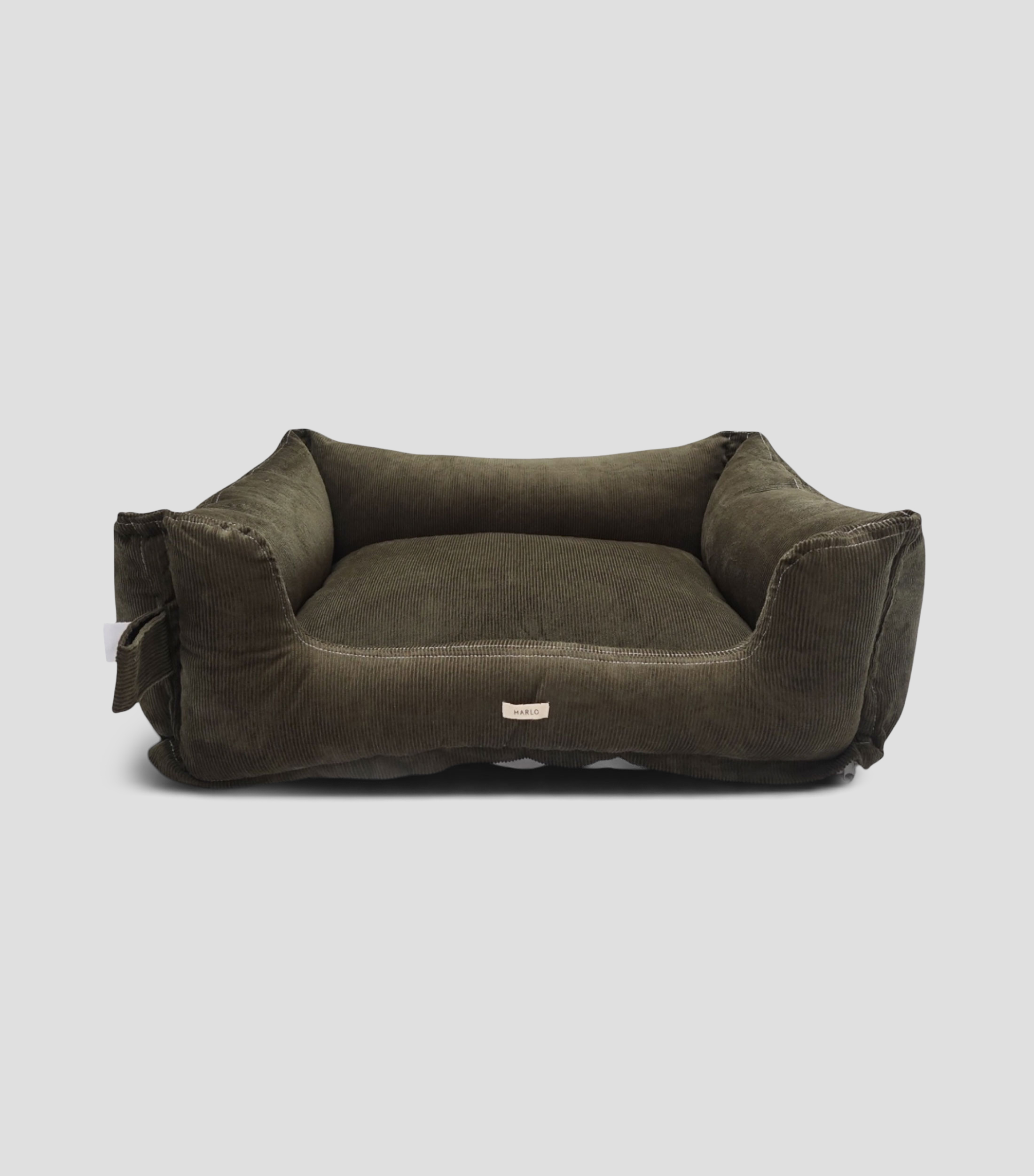 Cama para perro Pana Verde Olivo Chica