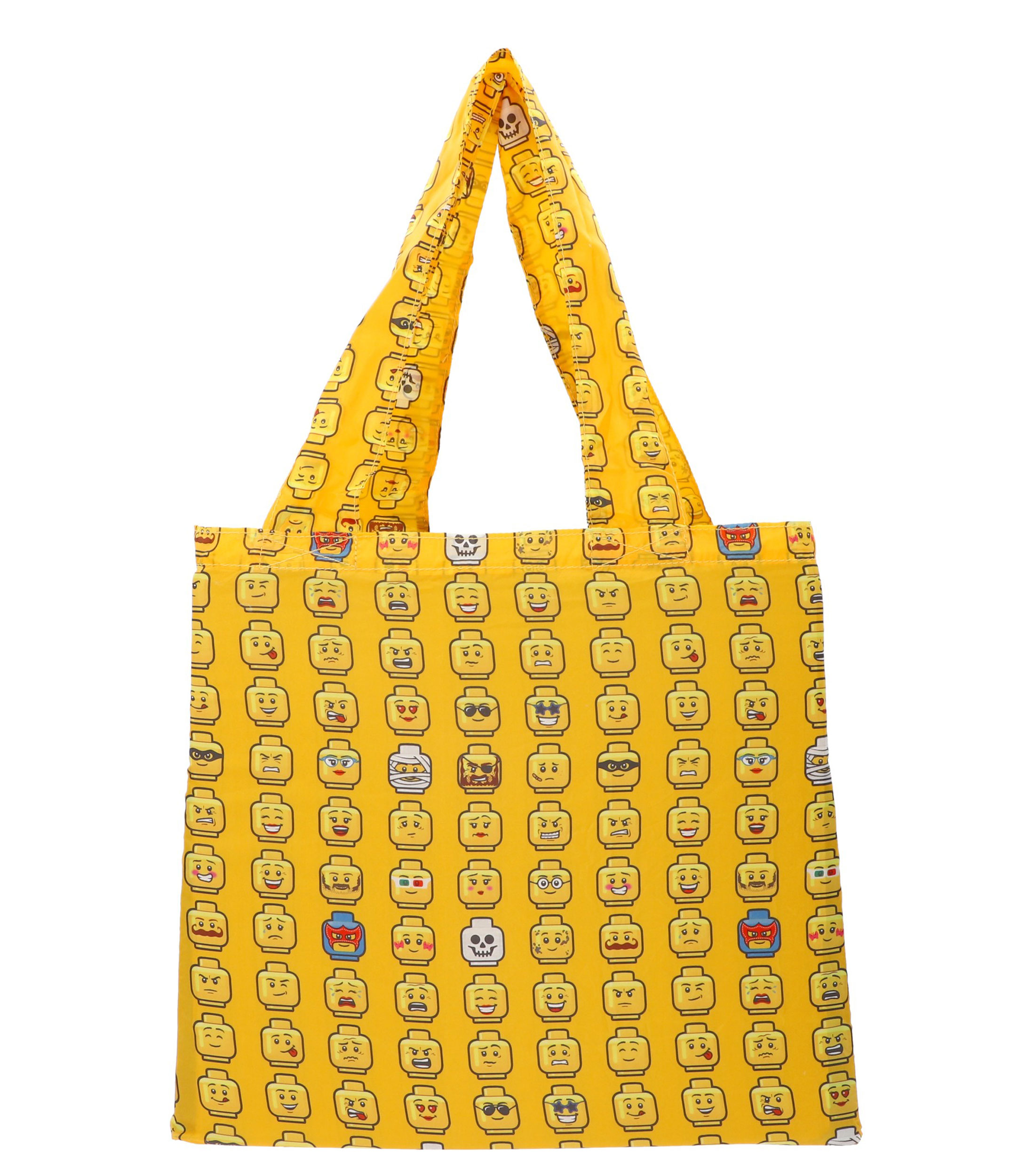 Bolso tote amarillo con caras Niño