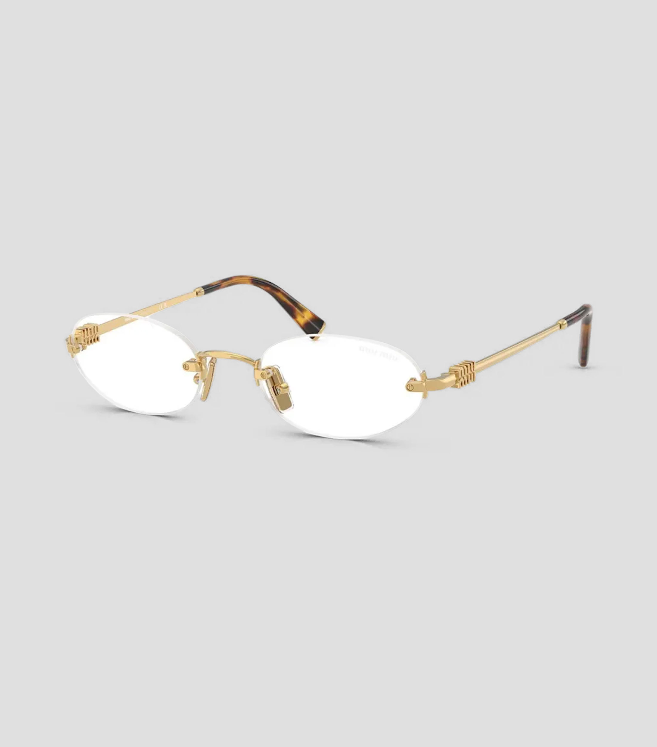 Lentes oftálmicos ovalados dorado Unisex