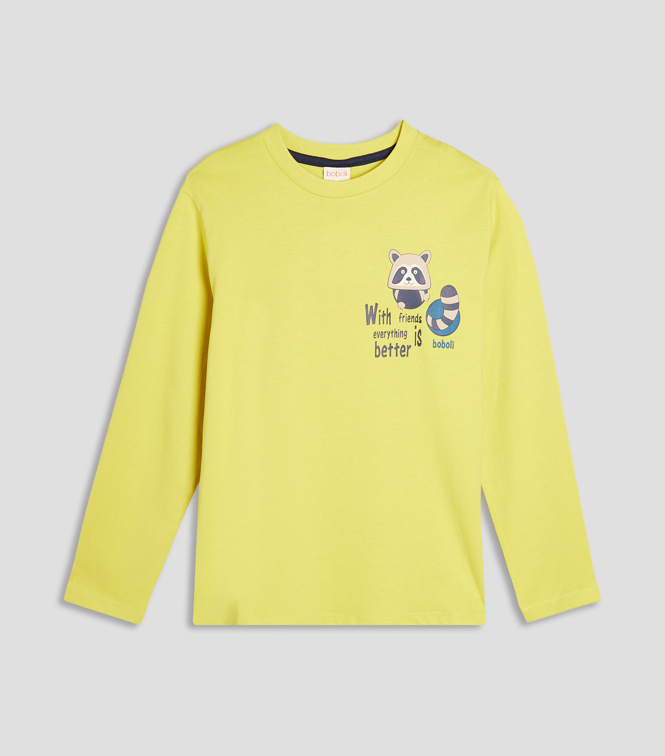 Playera cuello redondo manga larga lisa Niño