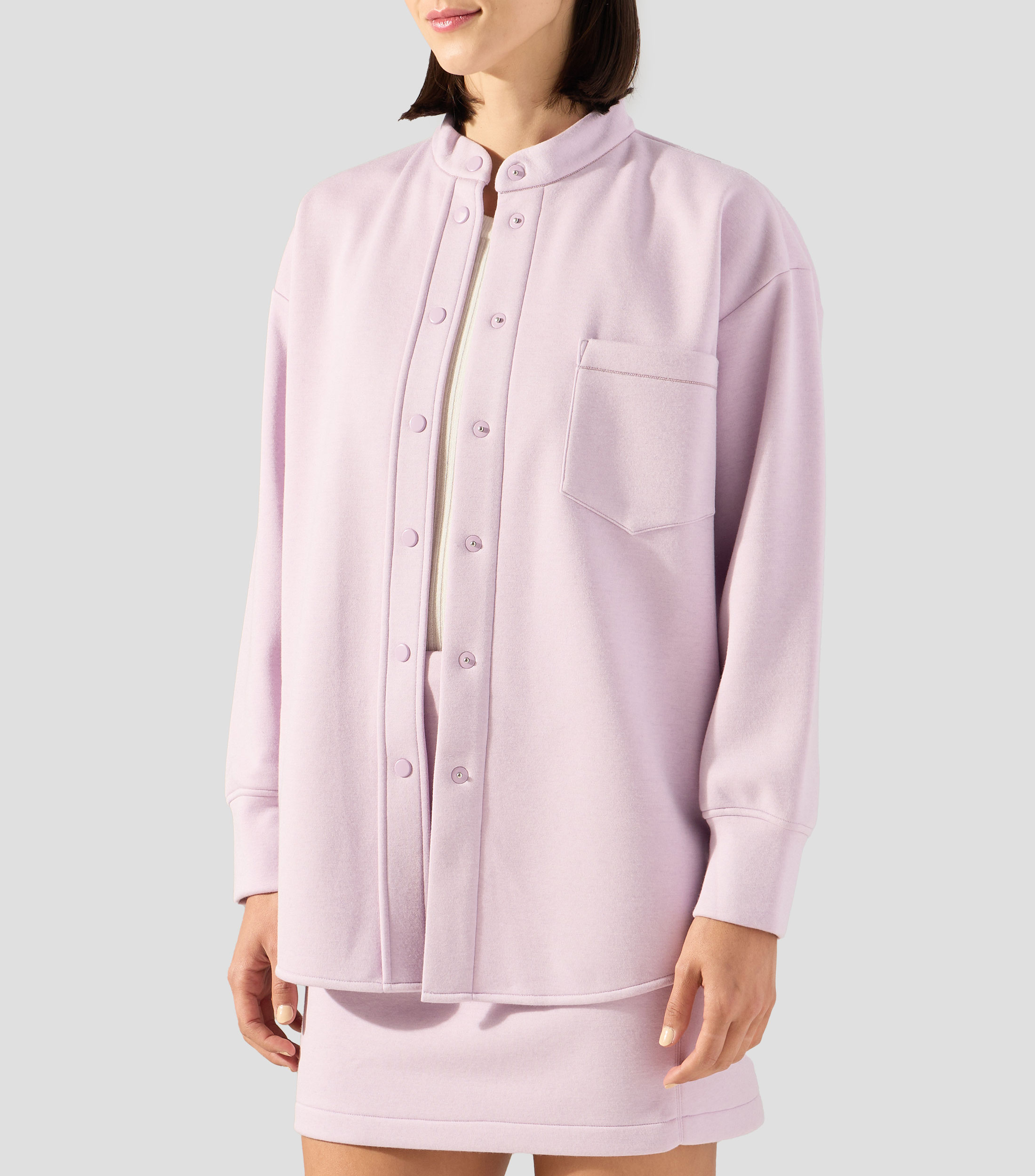 Camisa lisa manga larga Mujer