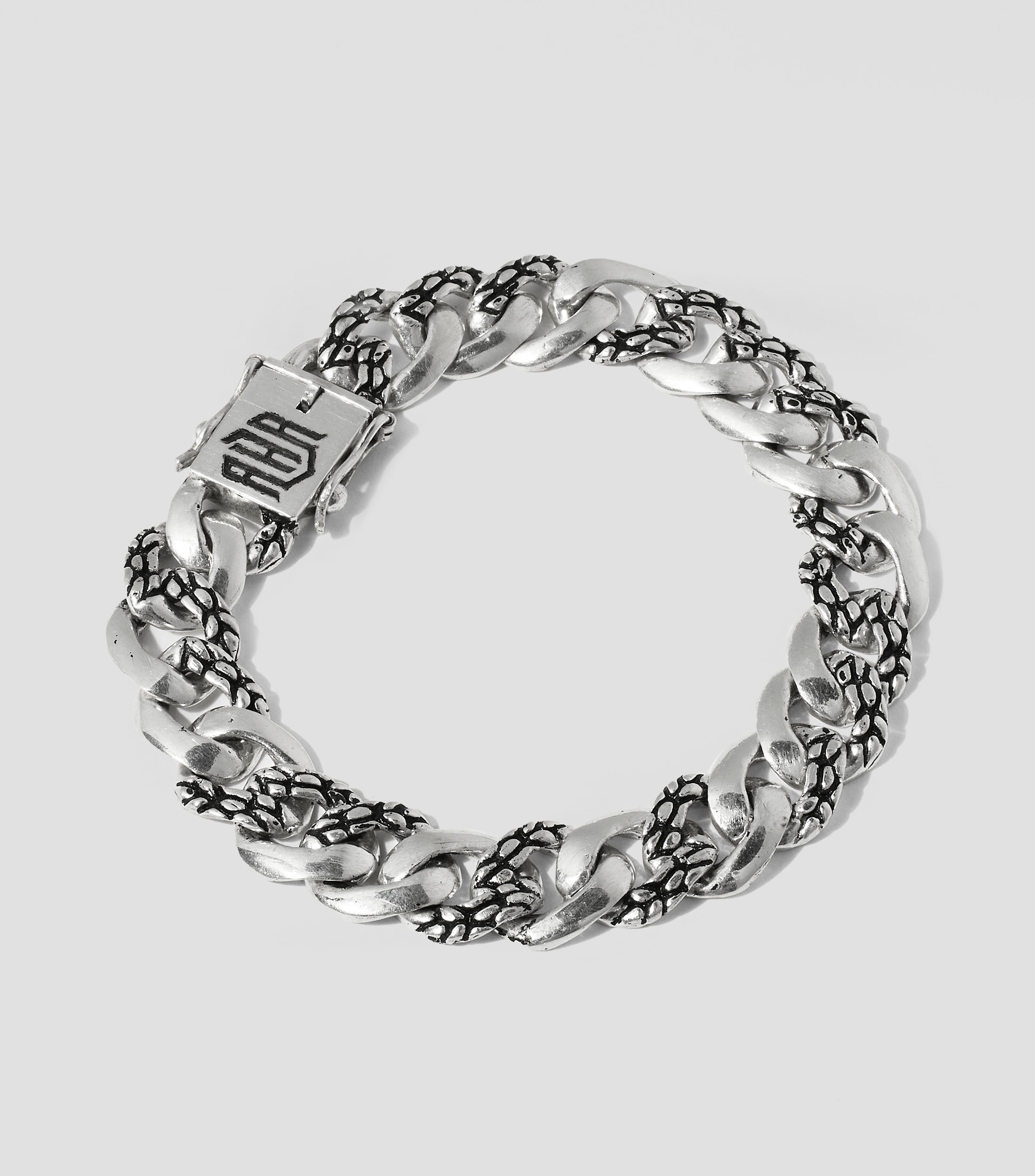 Pulsera en plata .925 con eslabón escama Hombre