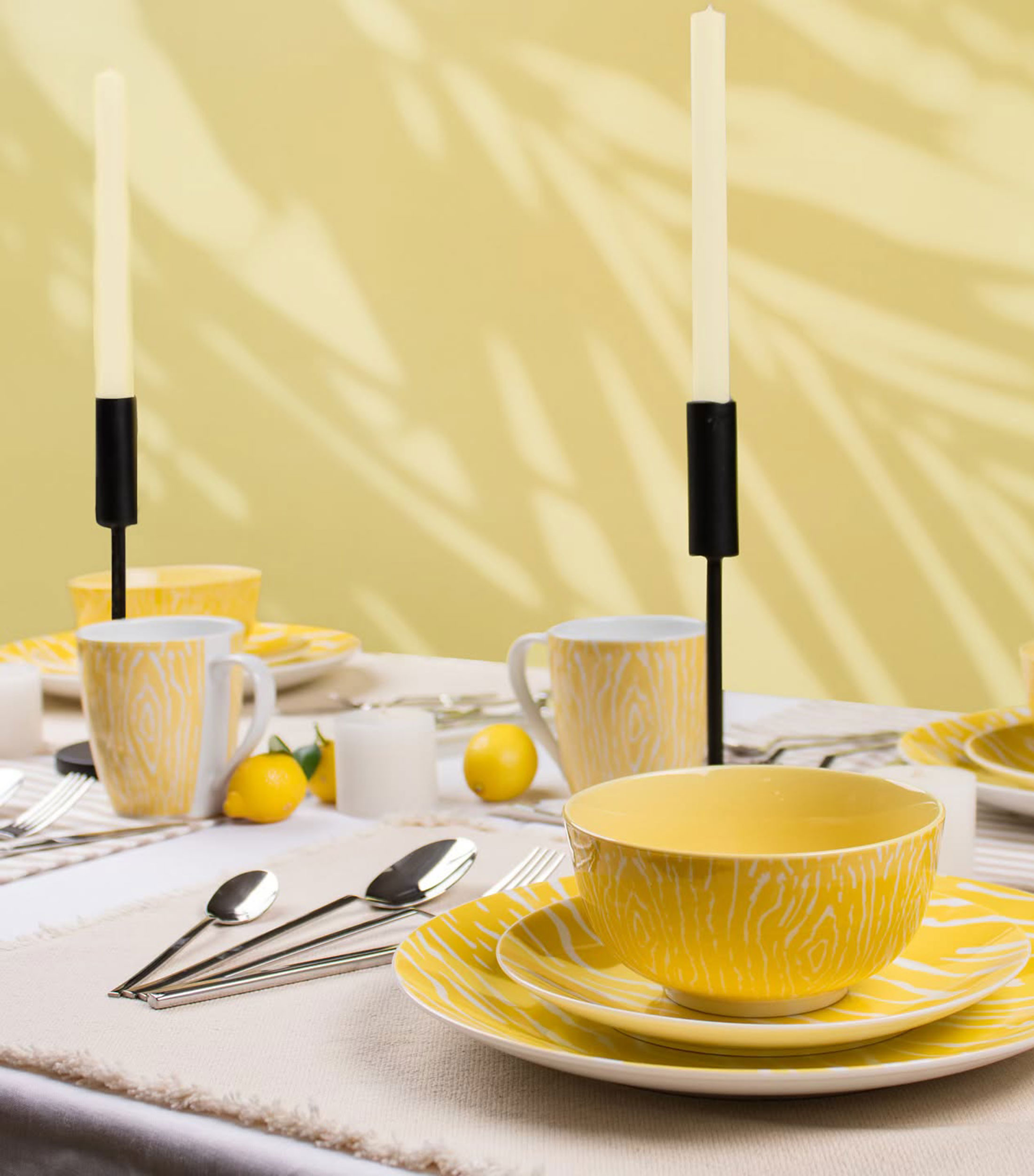 Vajilla 16 Piezas Loreta amarillo