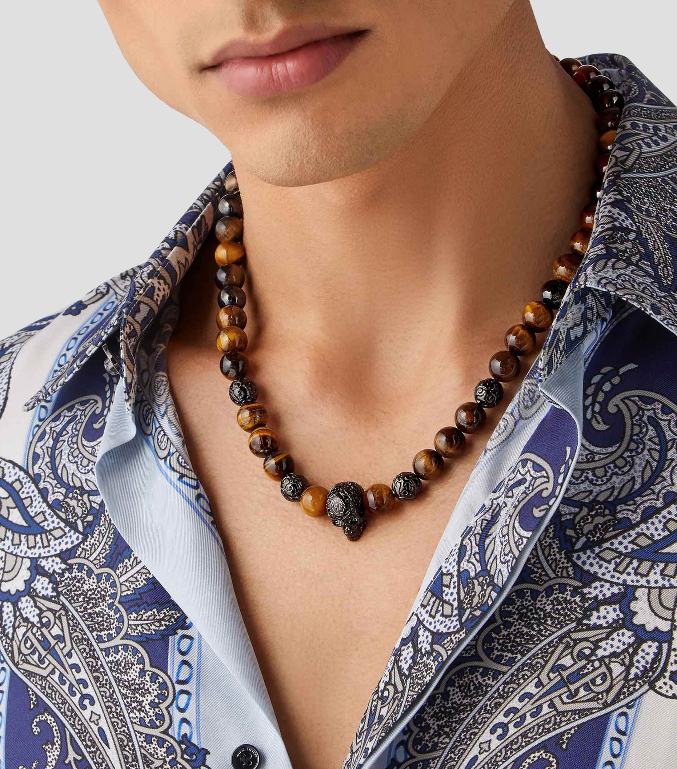 Collar de cuentas Ojo de Tigre PLEIN ELITE Hombre
