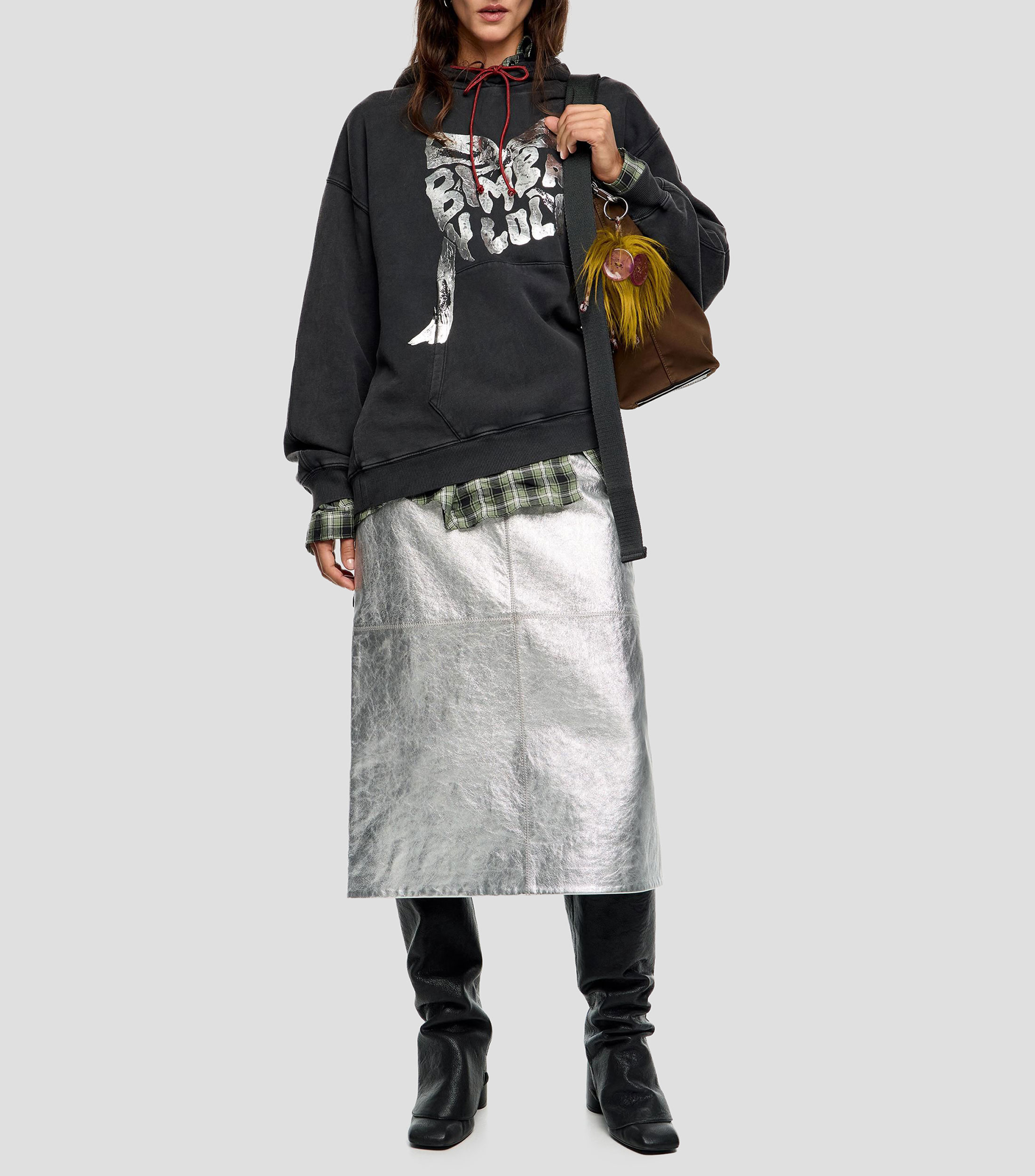 Sudadera capucha logo lazo Mujer