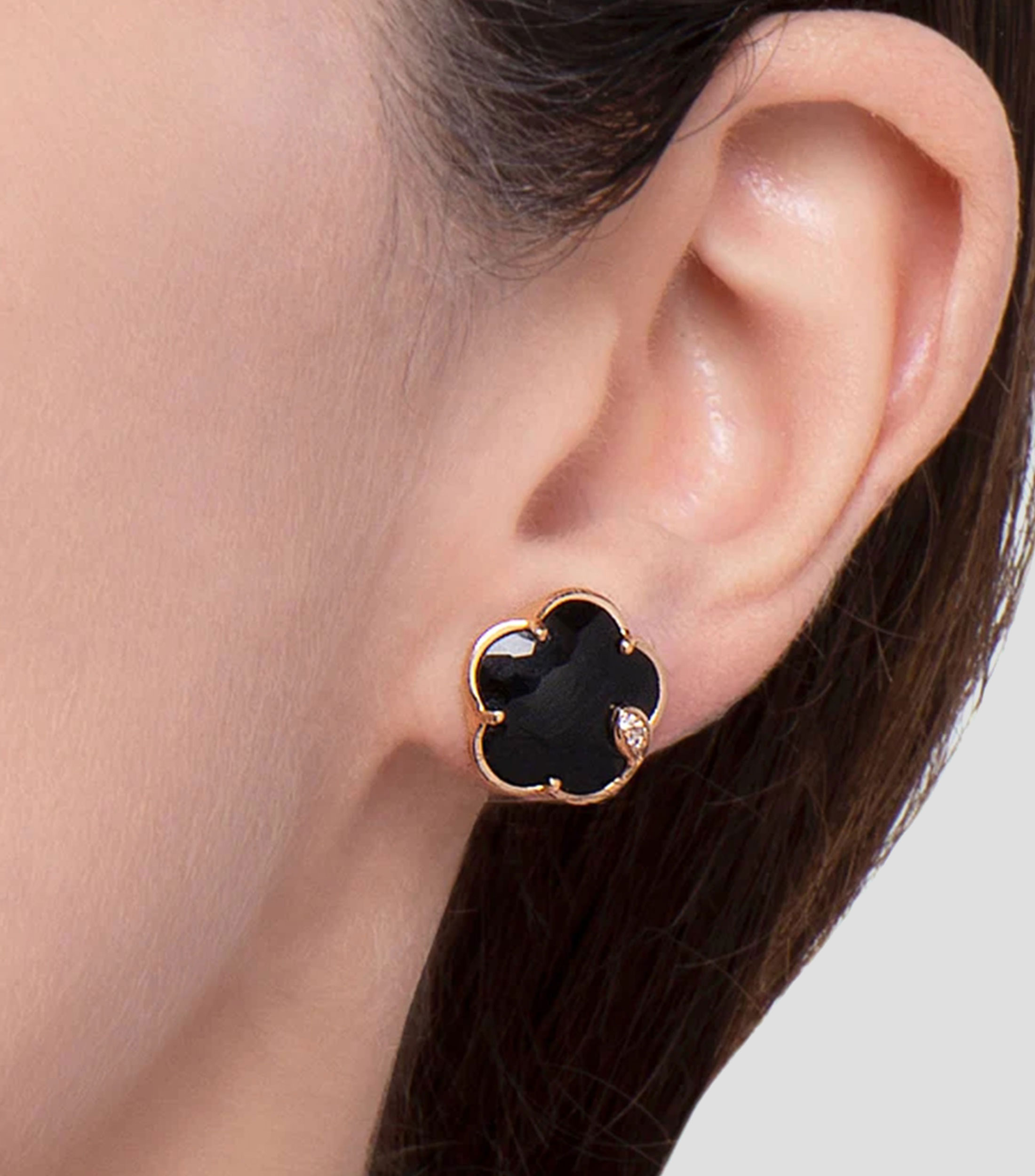Aretes en oro rosa de 18 Kilates en forma de flor Joli Mujer