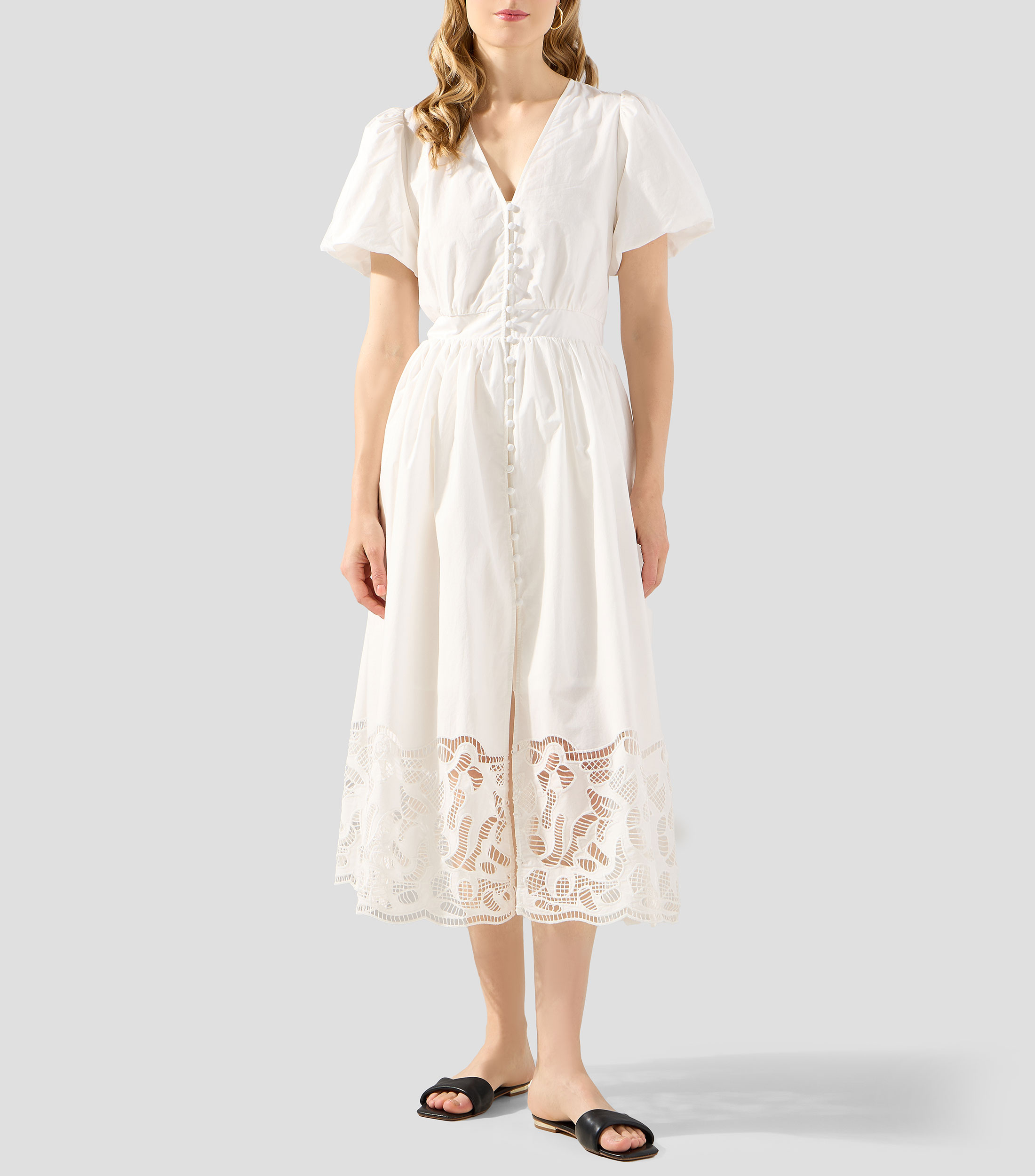 Vestido largo liso Mujer