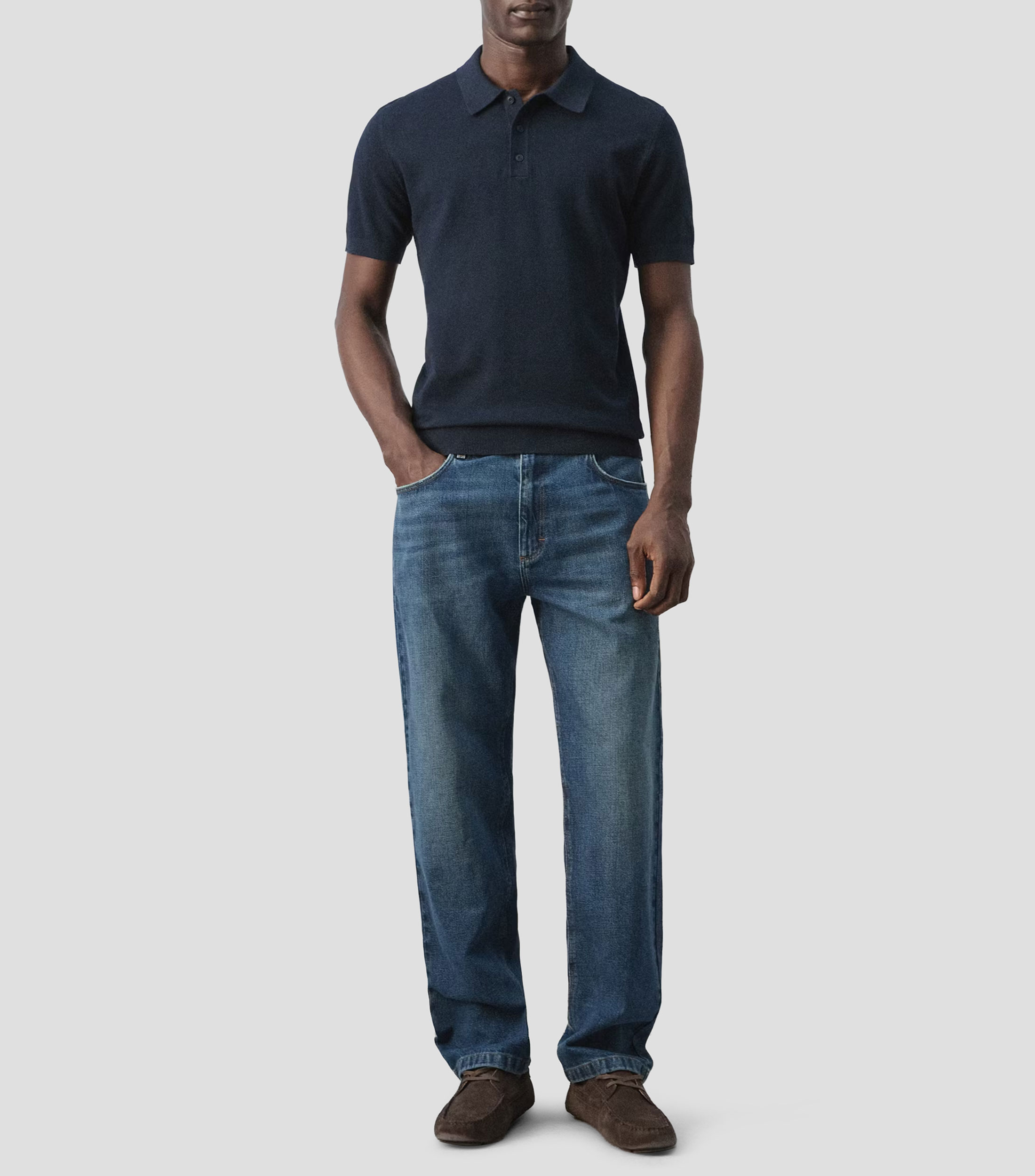 Playera polo manga corta lisa Hombre