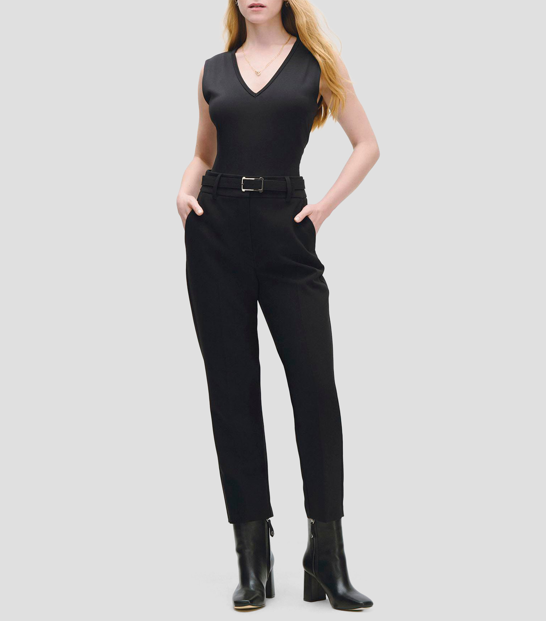 Pantalón Recto Tiro Alto Mujer