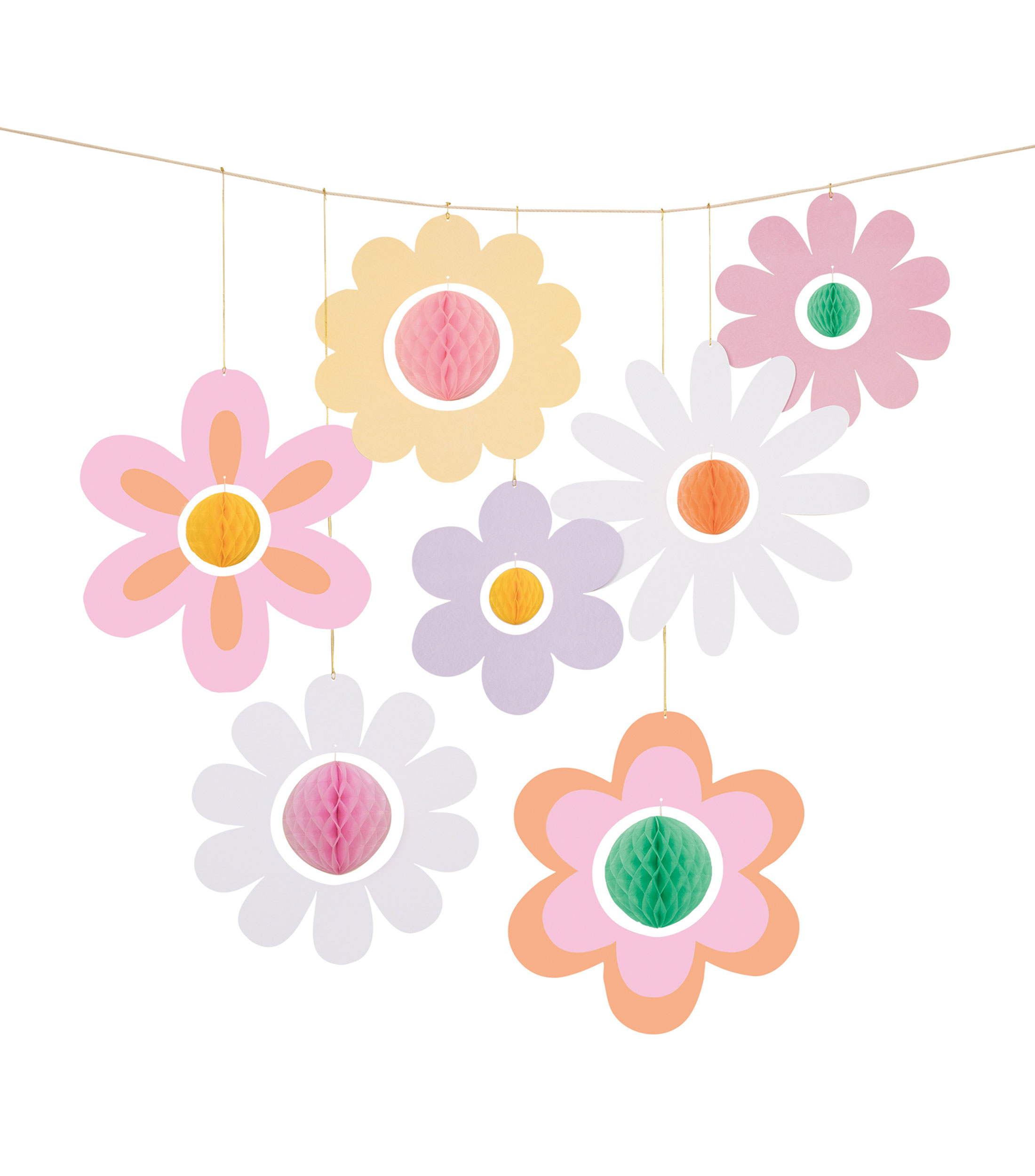 Set 7 Adornos colgantes Groovy Flower