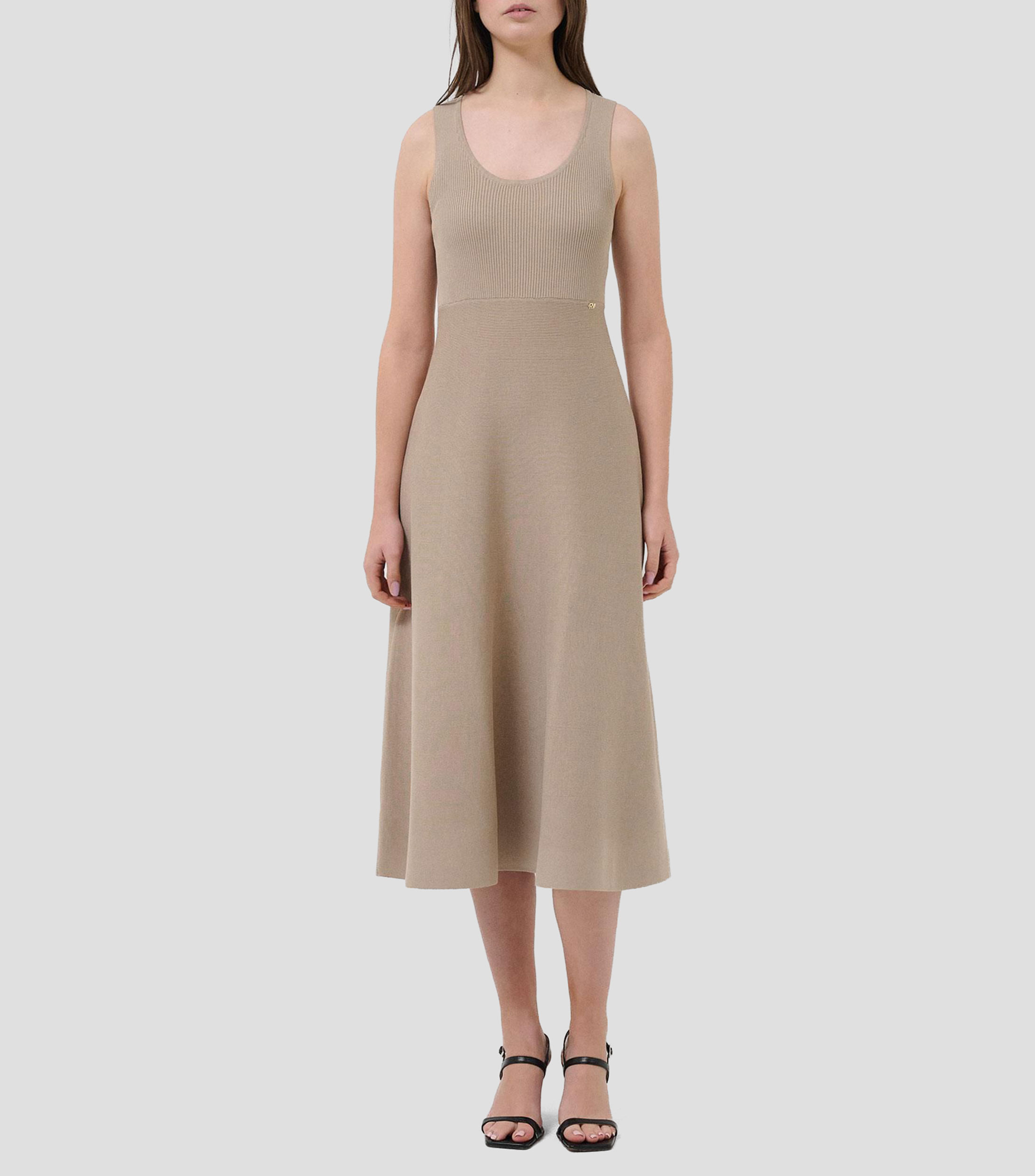Vestido midi liso Mujer