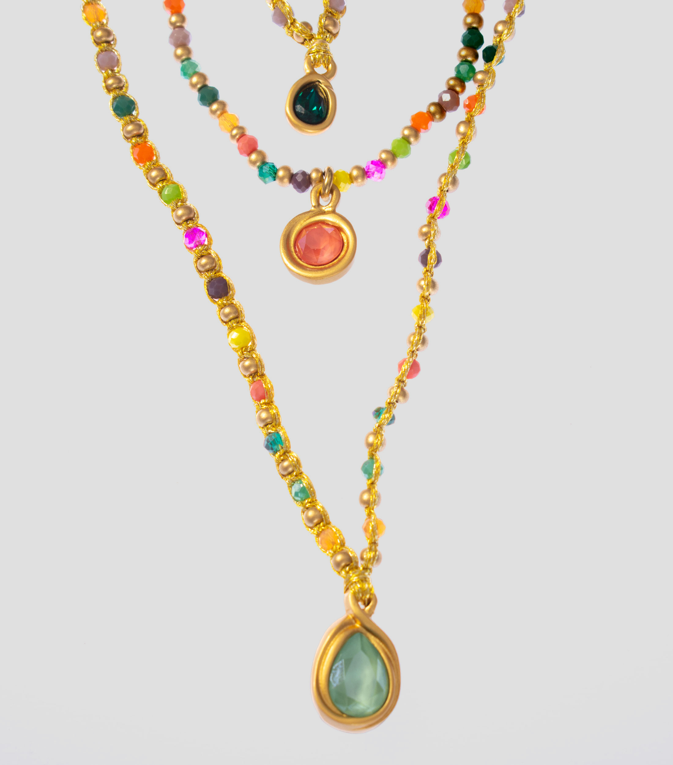 Collar largo con cristales Mujer