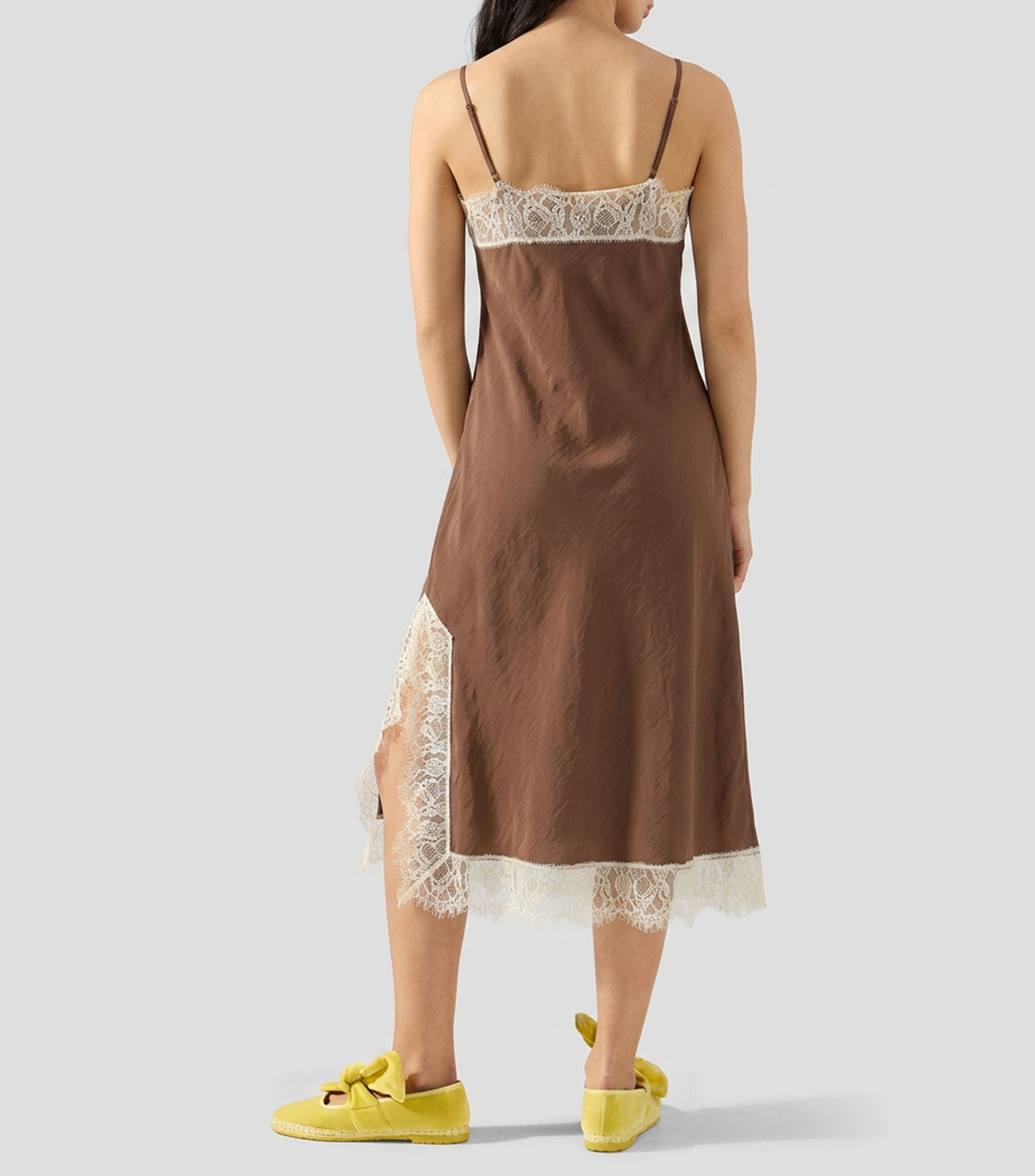 Vestido midi liso Mujer