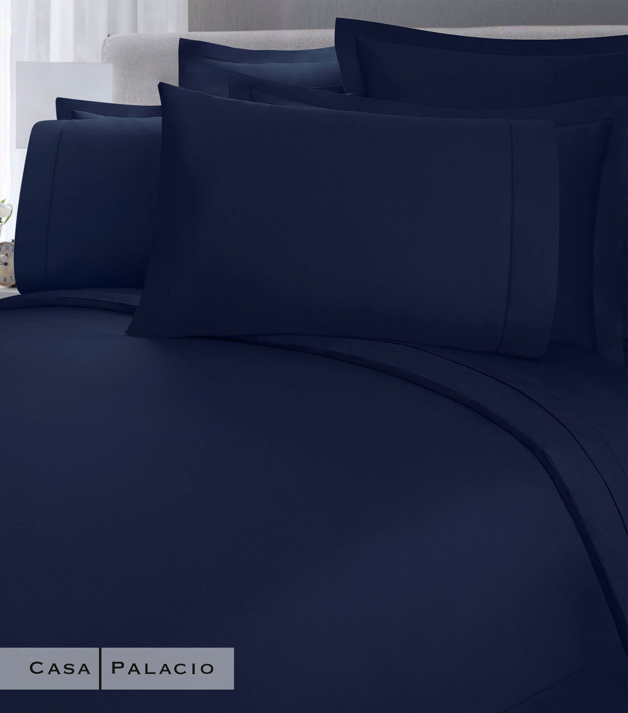 Juego de Funda para Duvet Queen size en algodon Royal azul