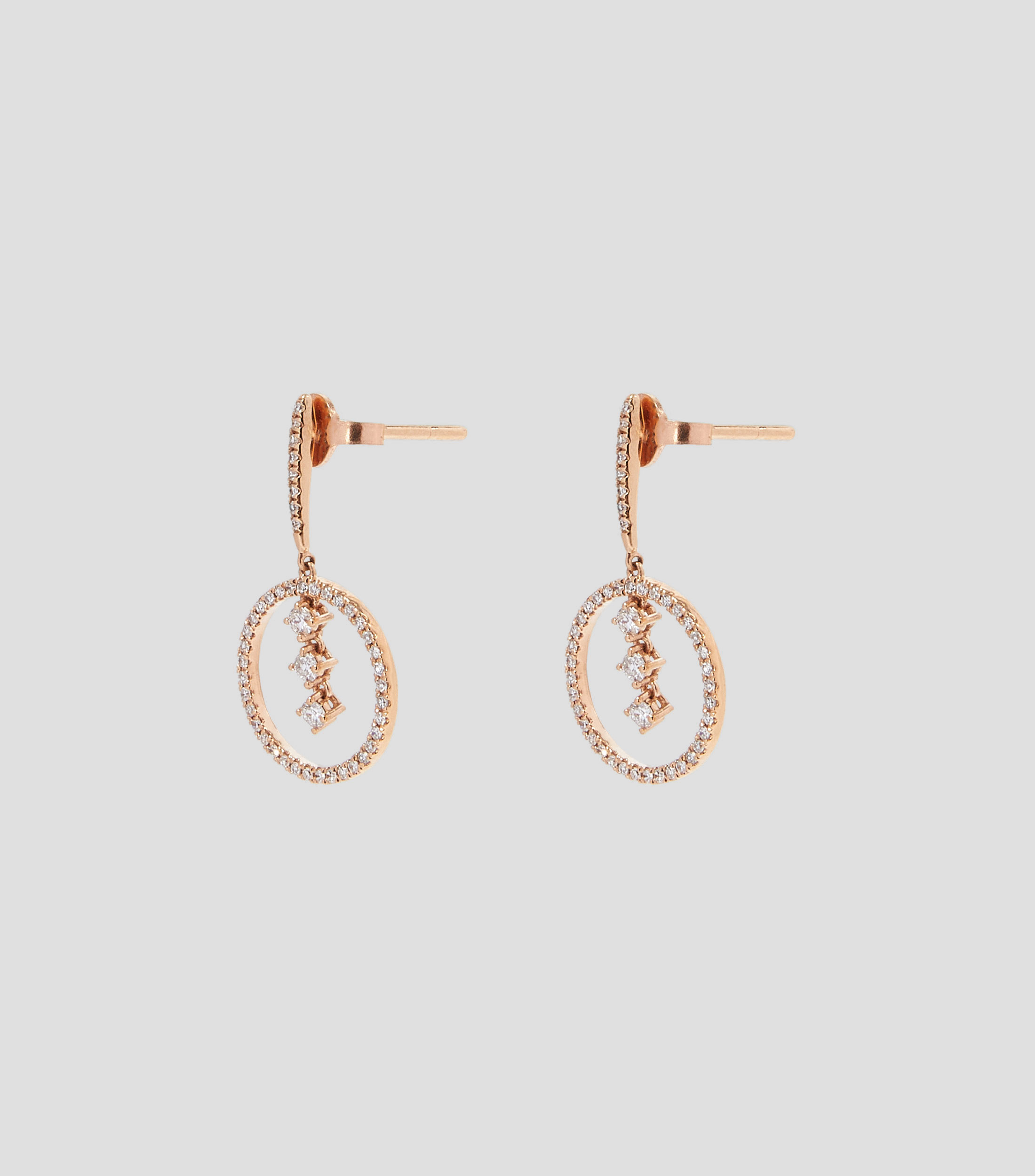 Aretes en oro rosa de 18 Kts Mujer