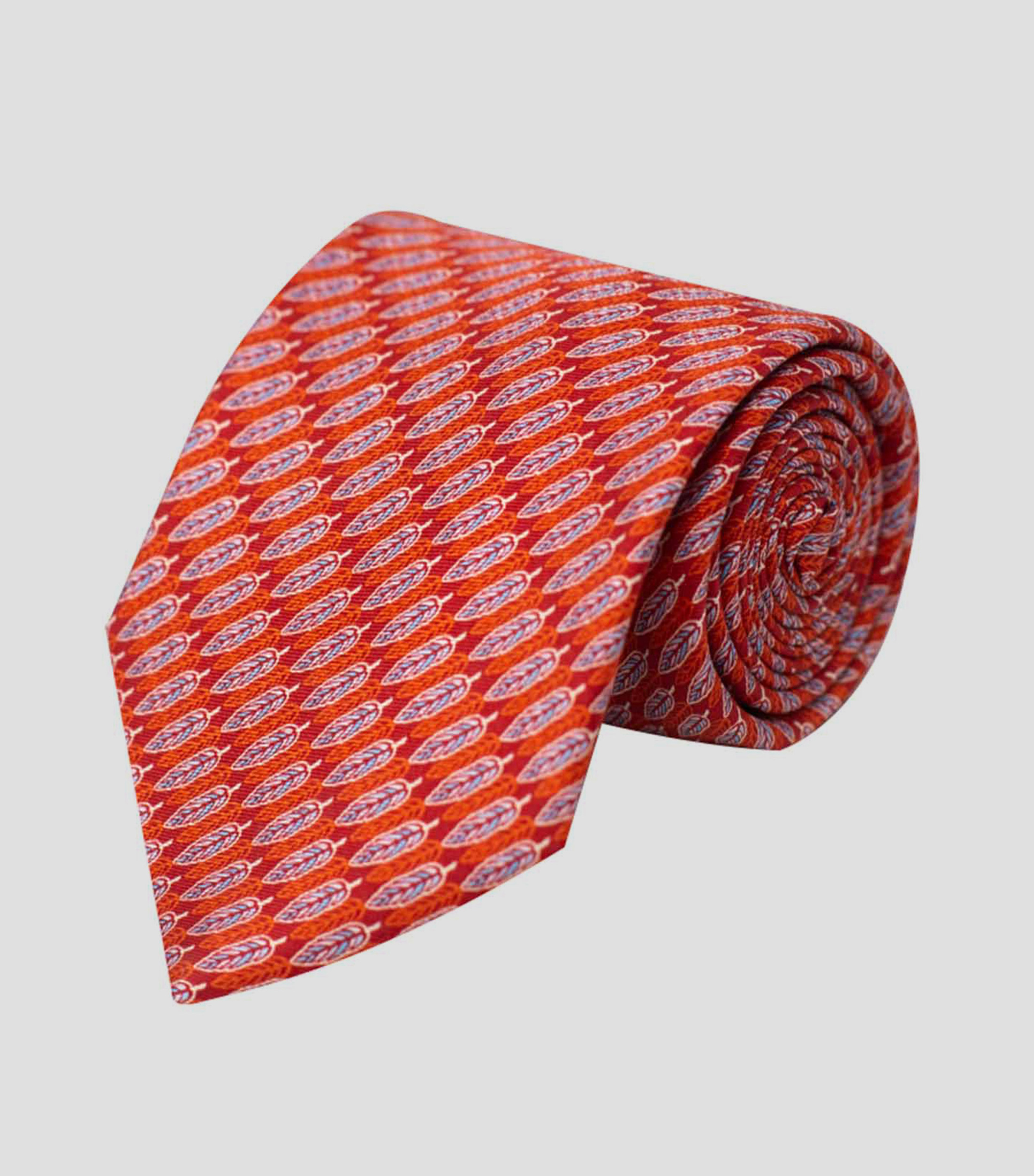 Corbata ancha en seda roja águila real mexicana