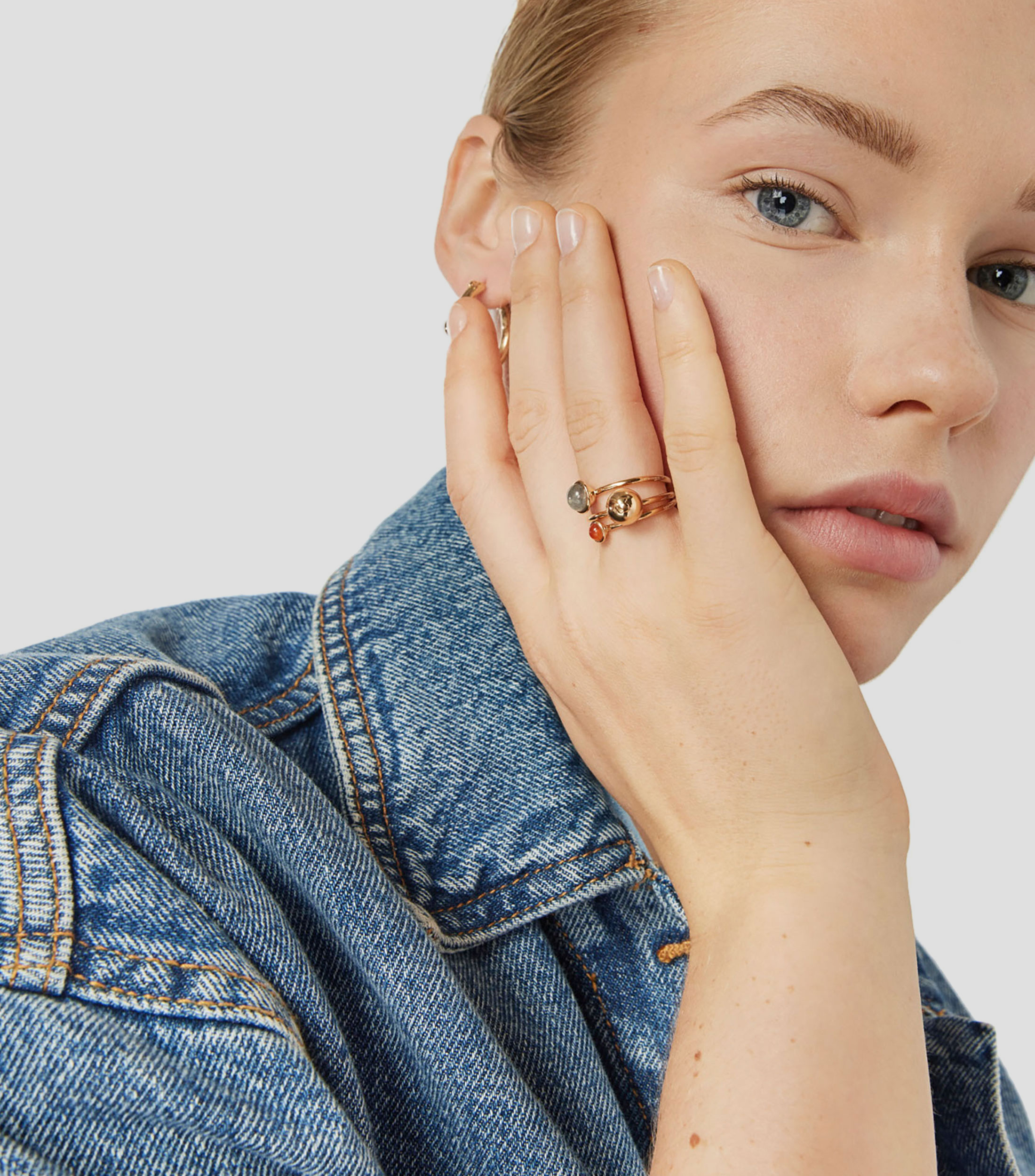Set de 3 anillos en plata Plump Mujer