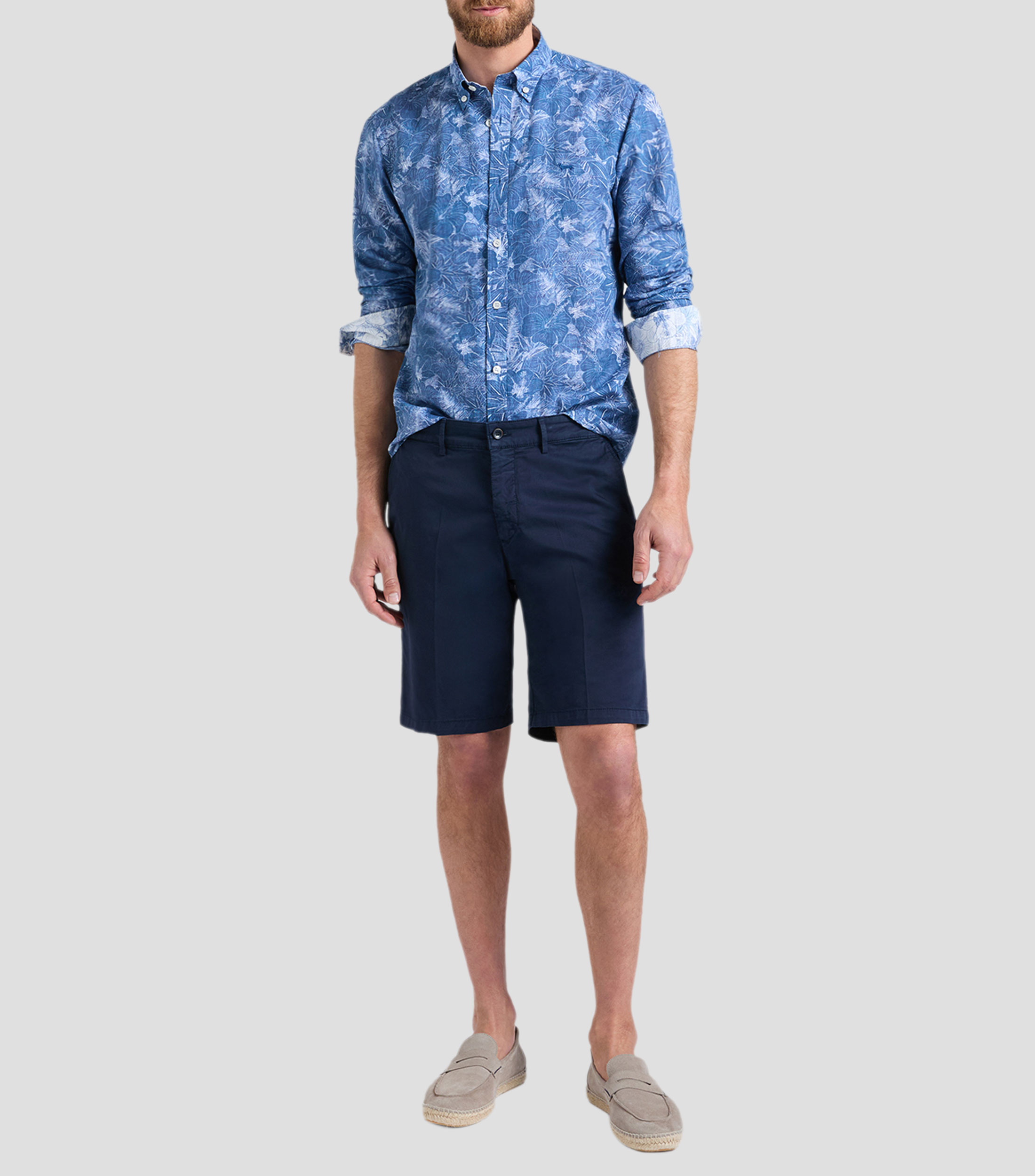 Camisa con estampado manga larga Hombre
