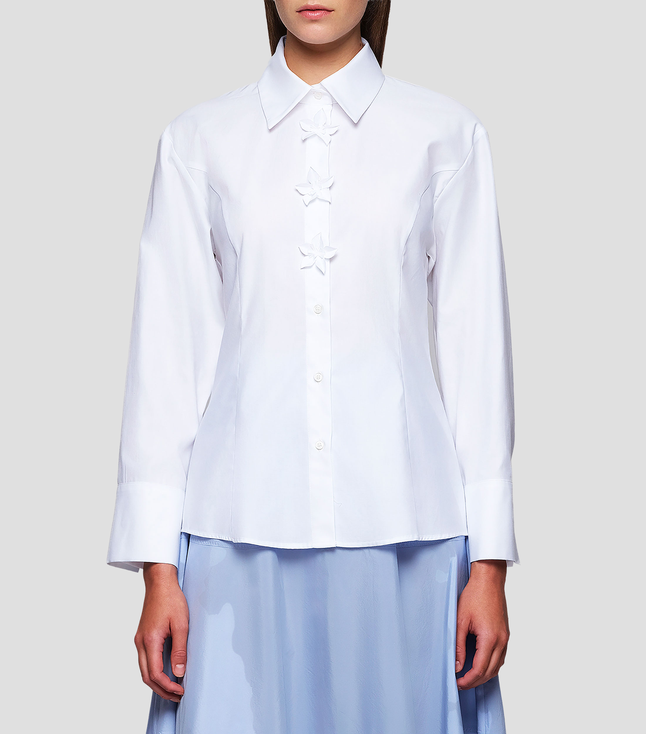 Camisa lisa manga larga Mujer