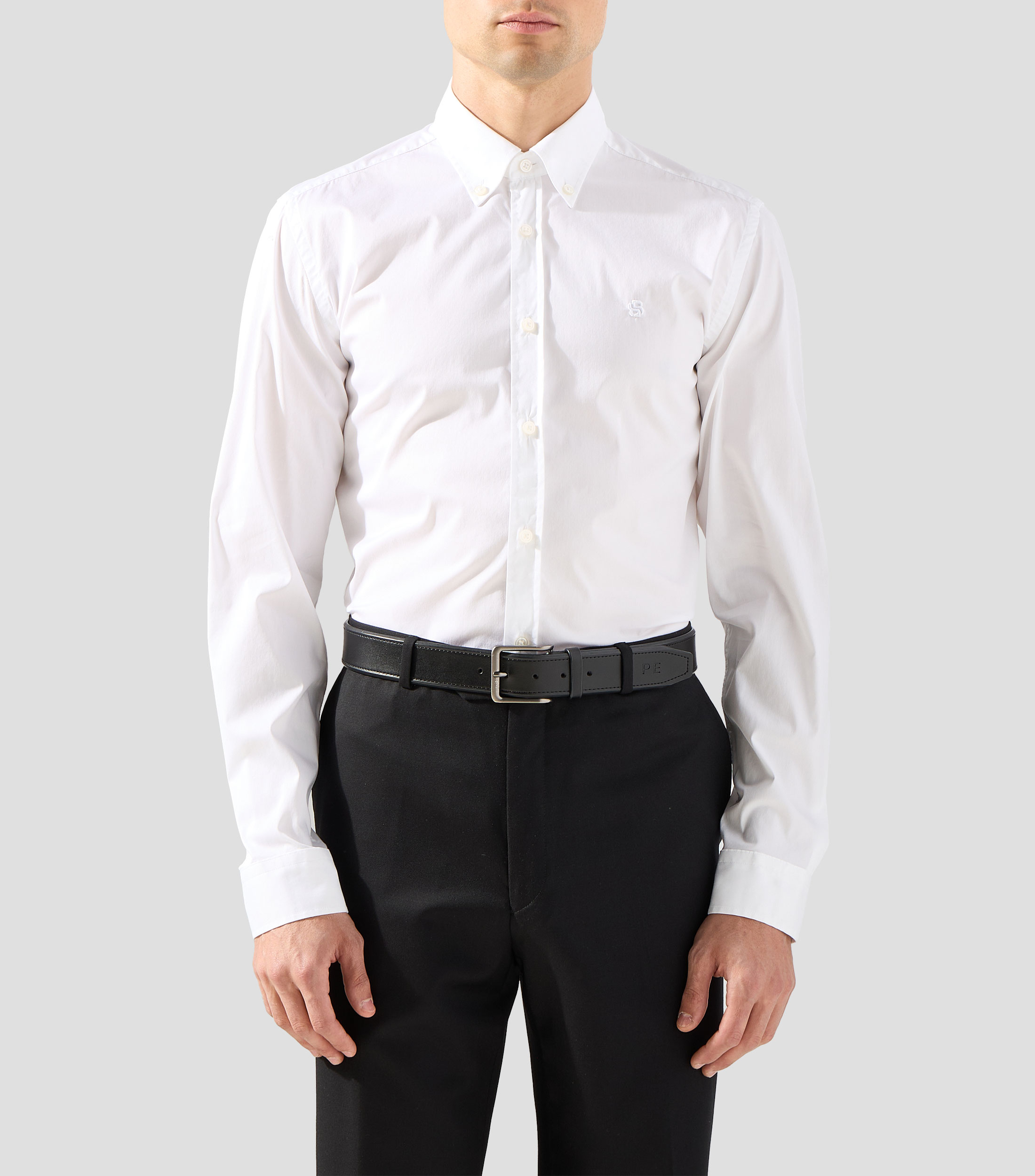 Camisa lisa manga larga Hombre