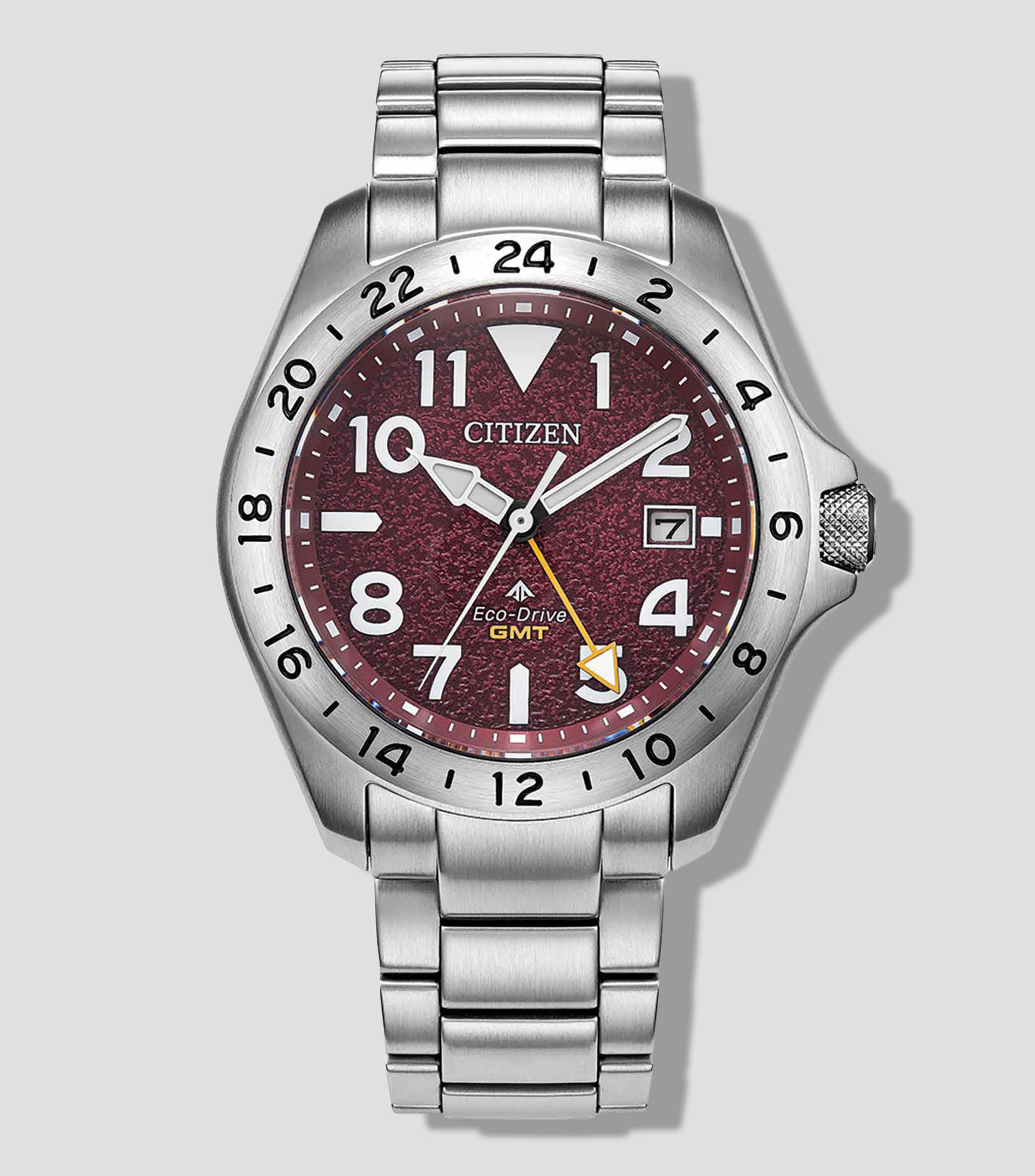 Reloj para Hombre Promaster Land GMT Deportivo Plateado, Rojo