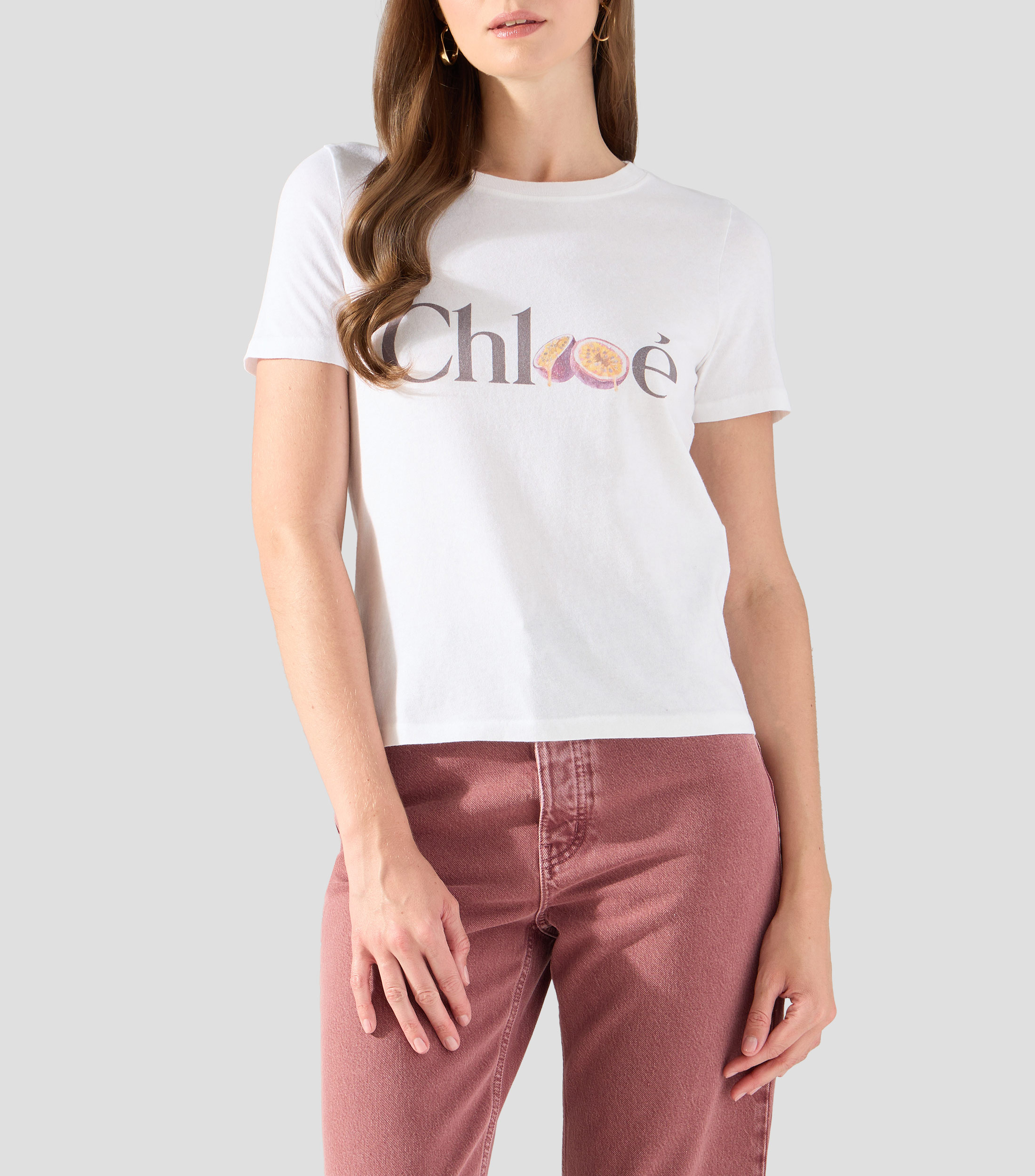 Playera cuello redondo manga corta estampada Mujer