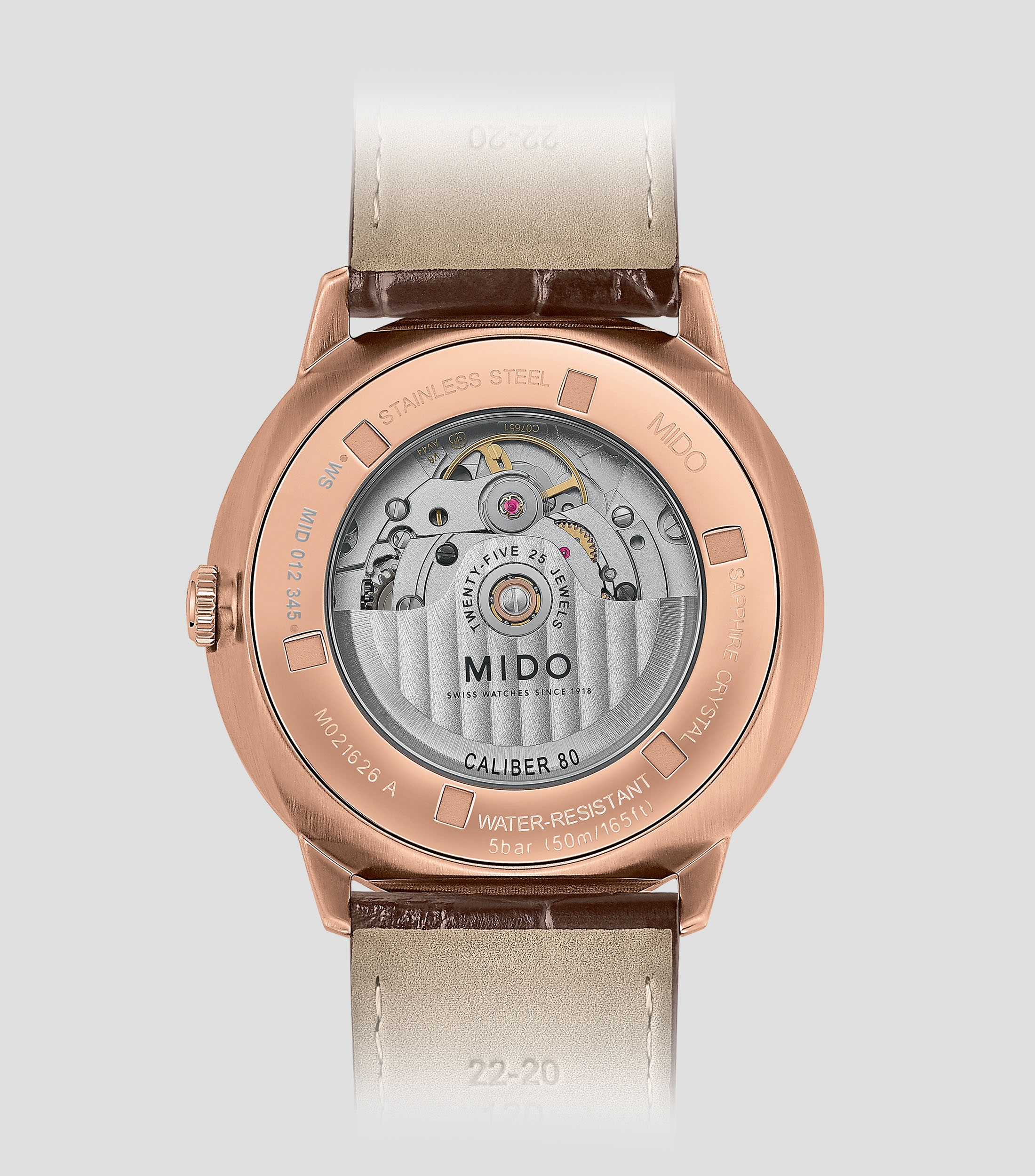 Reloj para Hombre Commander Big Date Casual, Rosa, Café