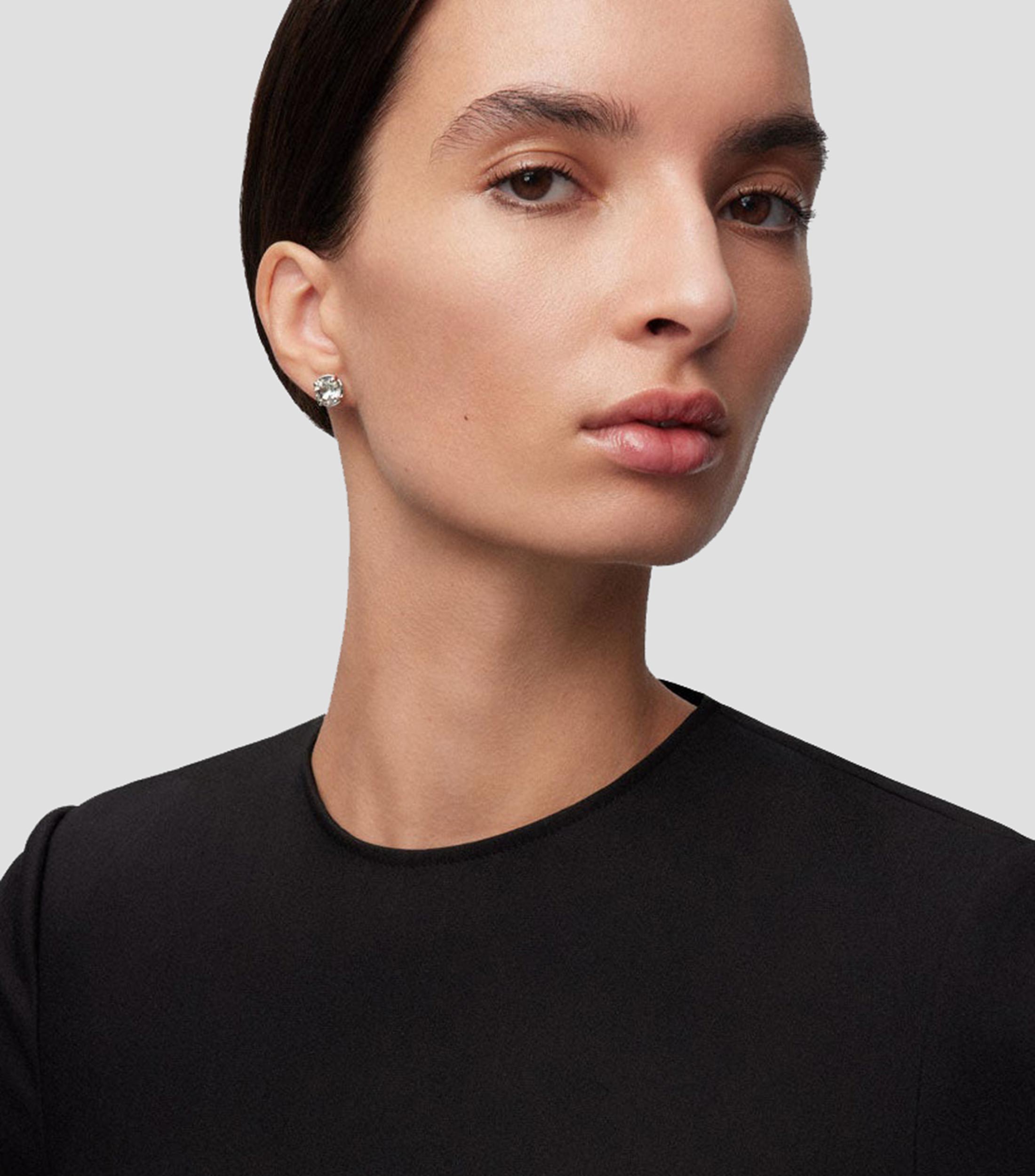 Aretes en plata con pedreria amatista Mujer