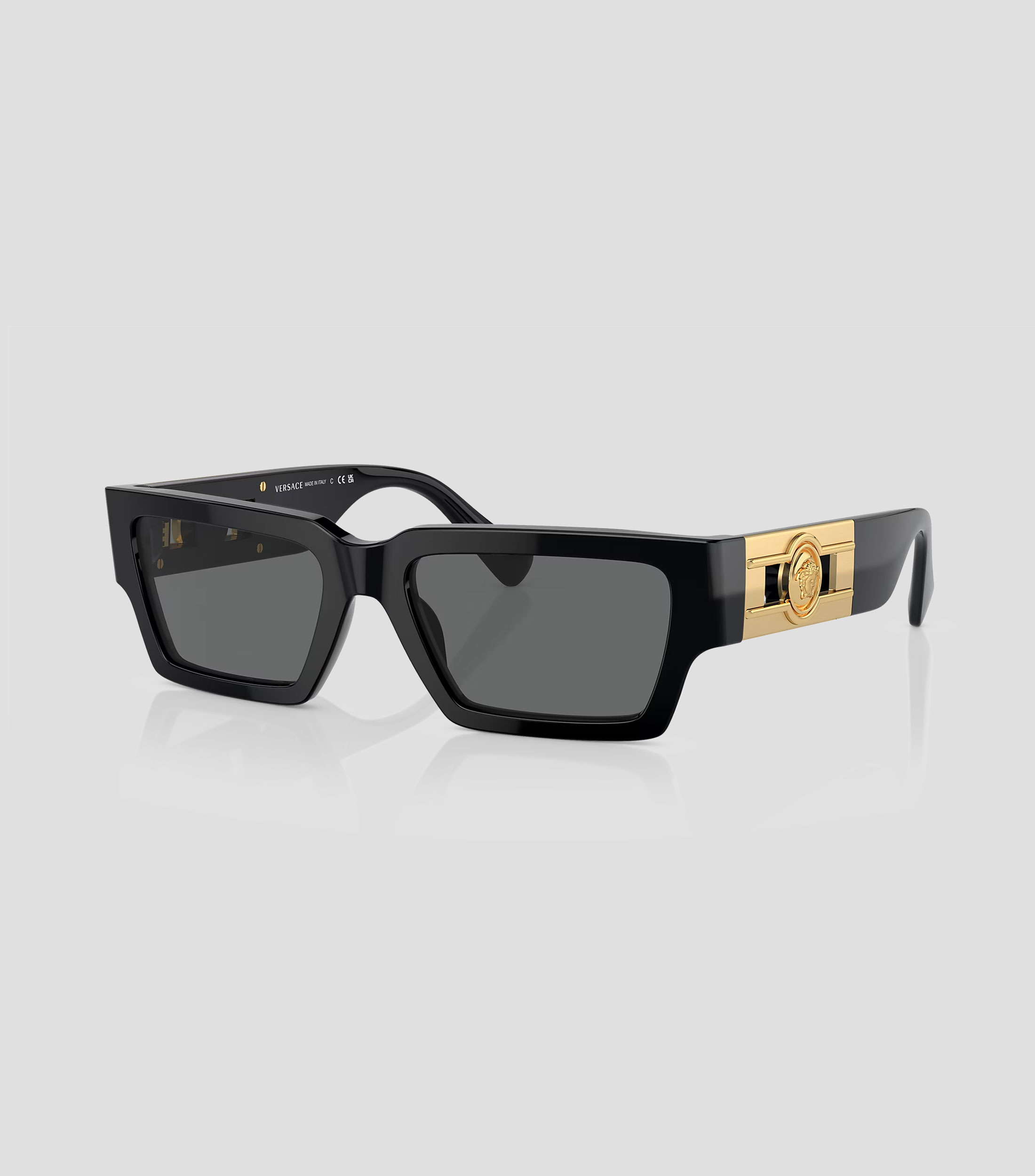 Lentes de sol rectangulares negros Hombre